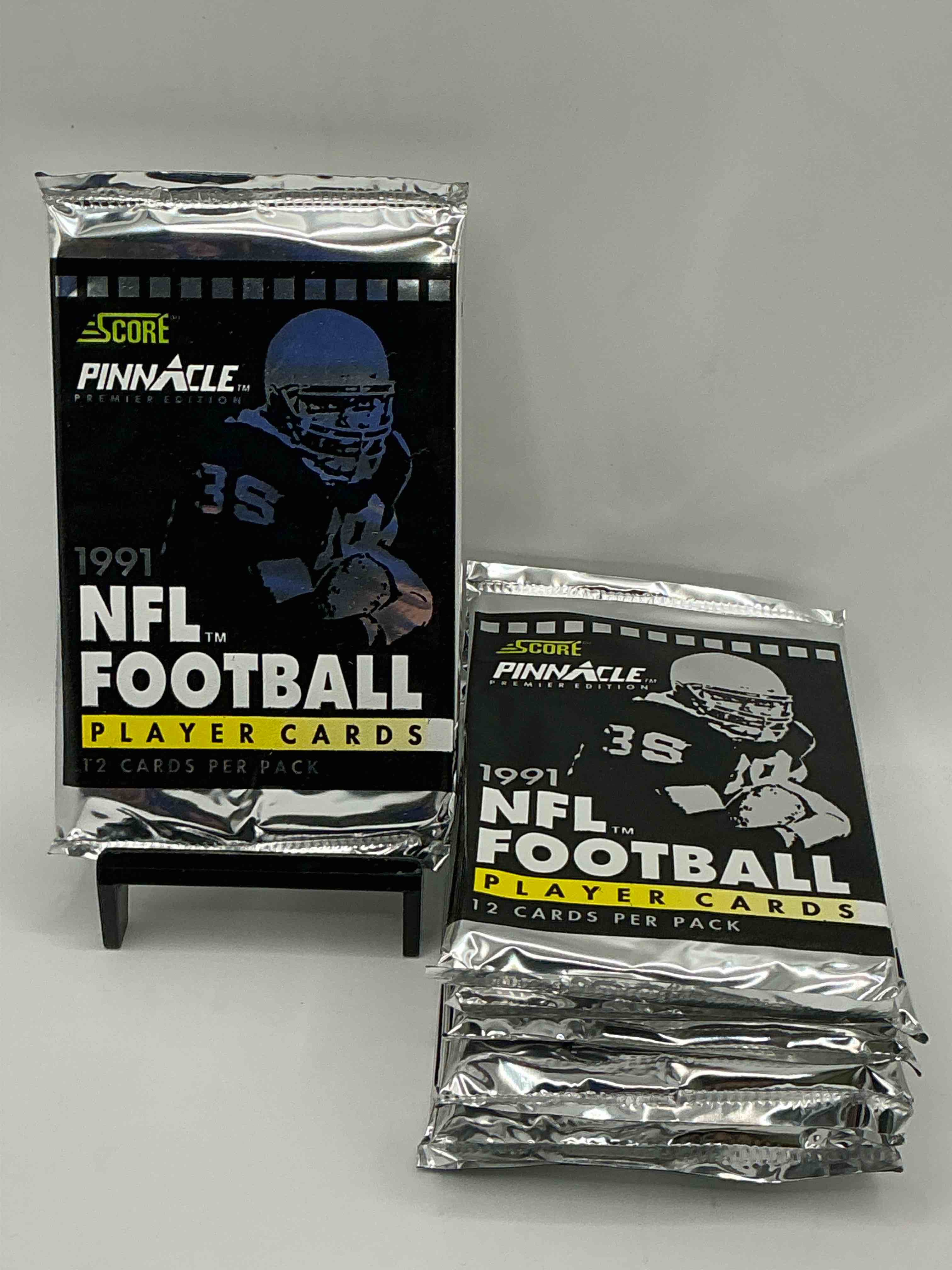 1991 pinnacle premier edition score unopened sports card packs direct from original box! search for valuable emmitt smith cards & other stars!