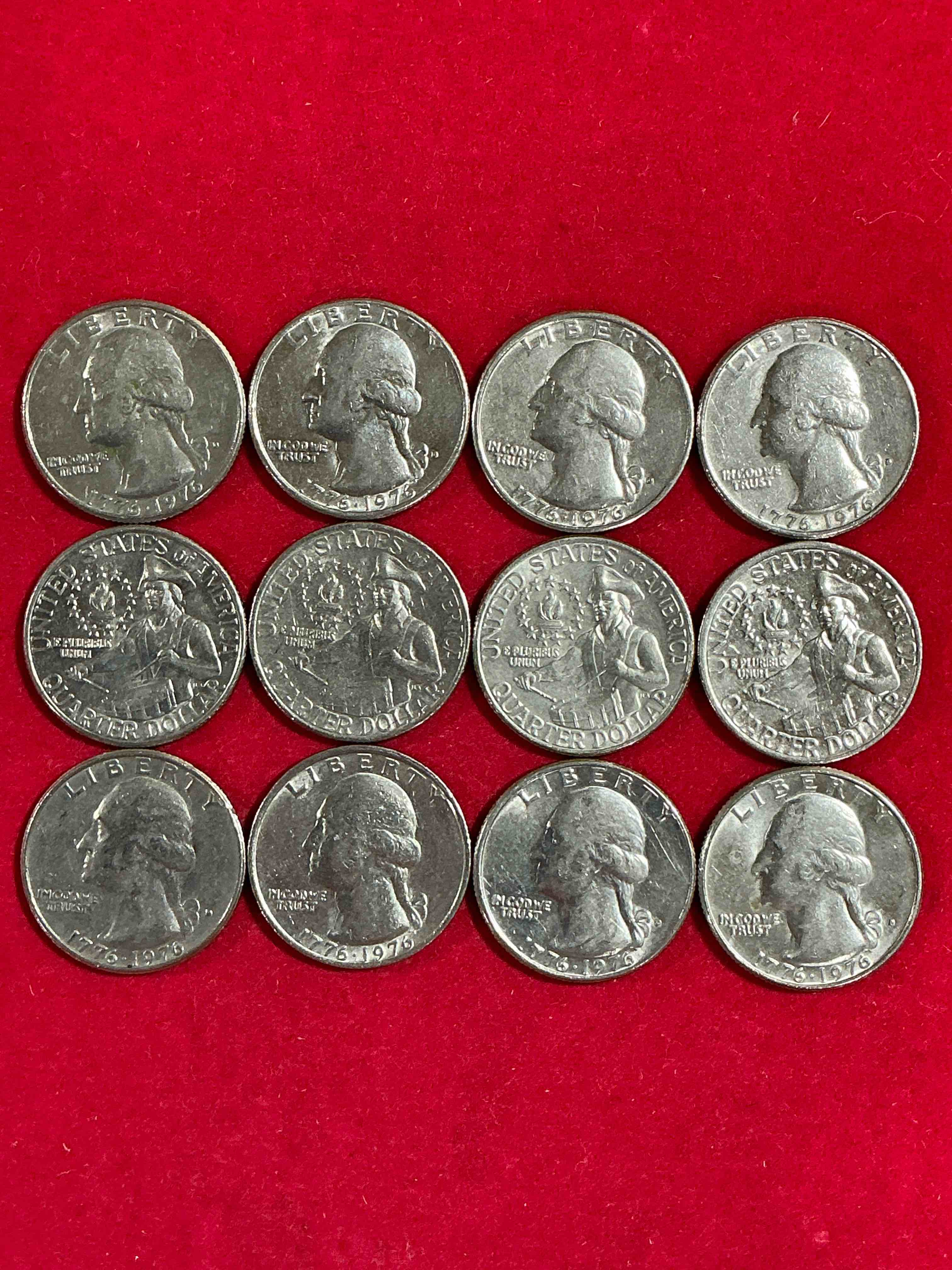 1976 bicentennial bliss! quarters! in 1976 the u.s. mint produced coins celebrating the 200 year anniversary of america. up for auction are awesome examples of bicentennial quarters produced for this... the infamous 200 year anniversary edition! highly desirable for collectors! own pieces of history & get ready for america's 250 year anniversary coming soon!