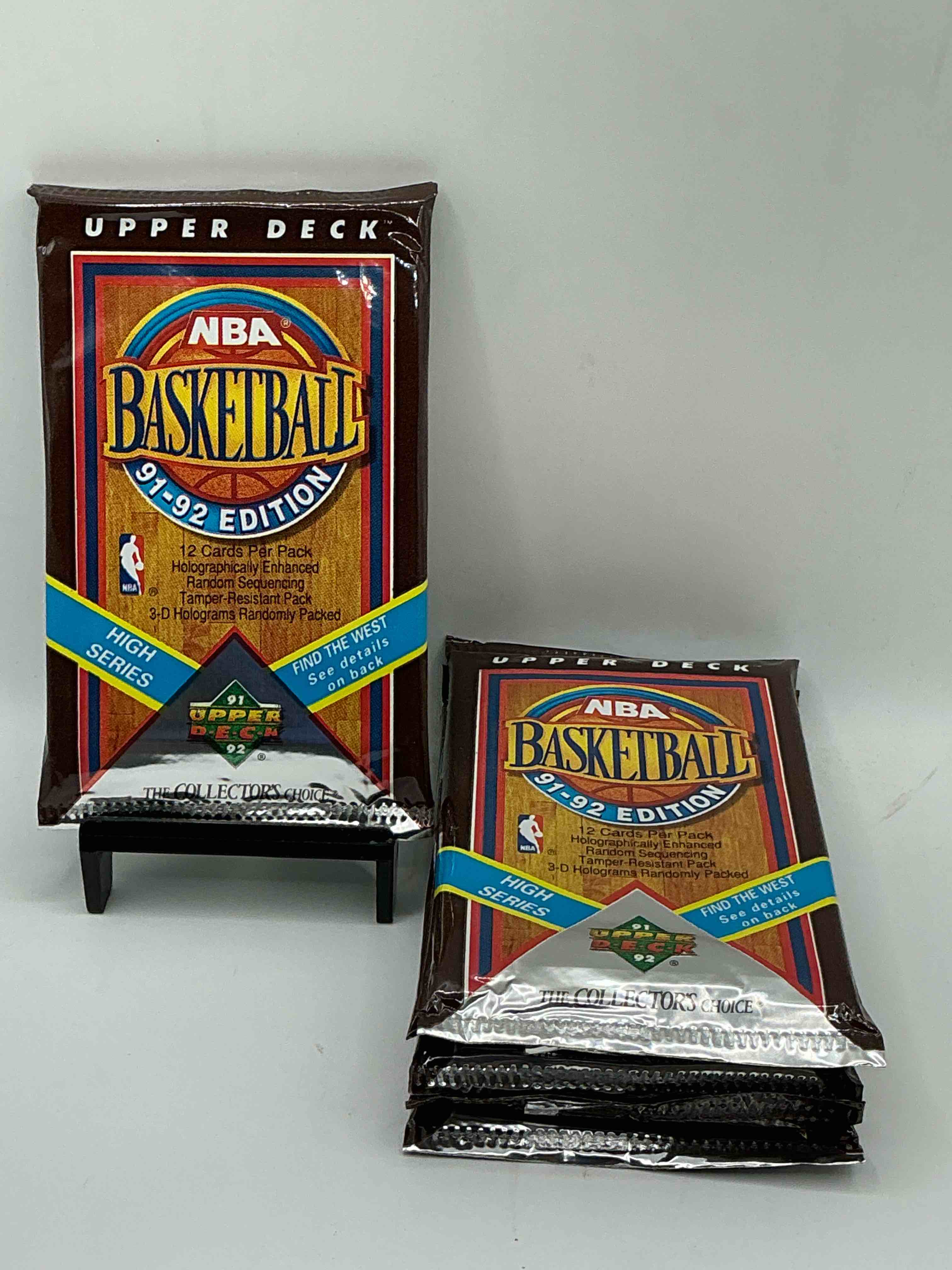 wow, find the west! 1991/92 high series upper deck nba basketball sealed pack, direct from original sealed retail case! potential to find a jerry west signature card only in this high series... super rare! also search for valuable michael jordans & too many great cards to list! an awesome investment in sports card memorabilia! you may never see these again, super rare!