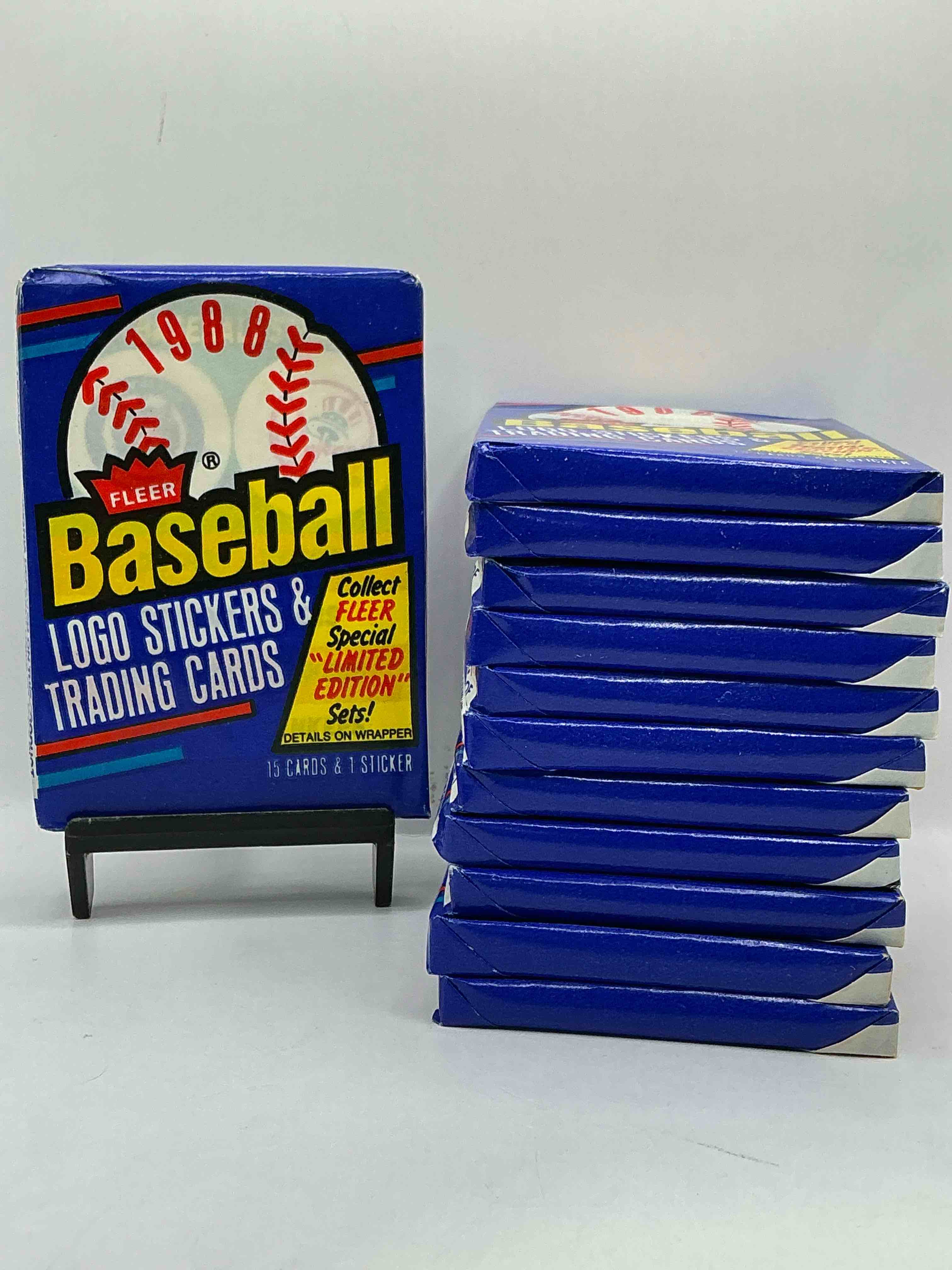 80's vintage! 1988 fleer baseball unopened packs! direct from original box! search for valuable don mattingly & nolan ryan cards!