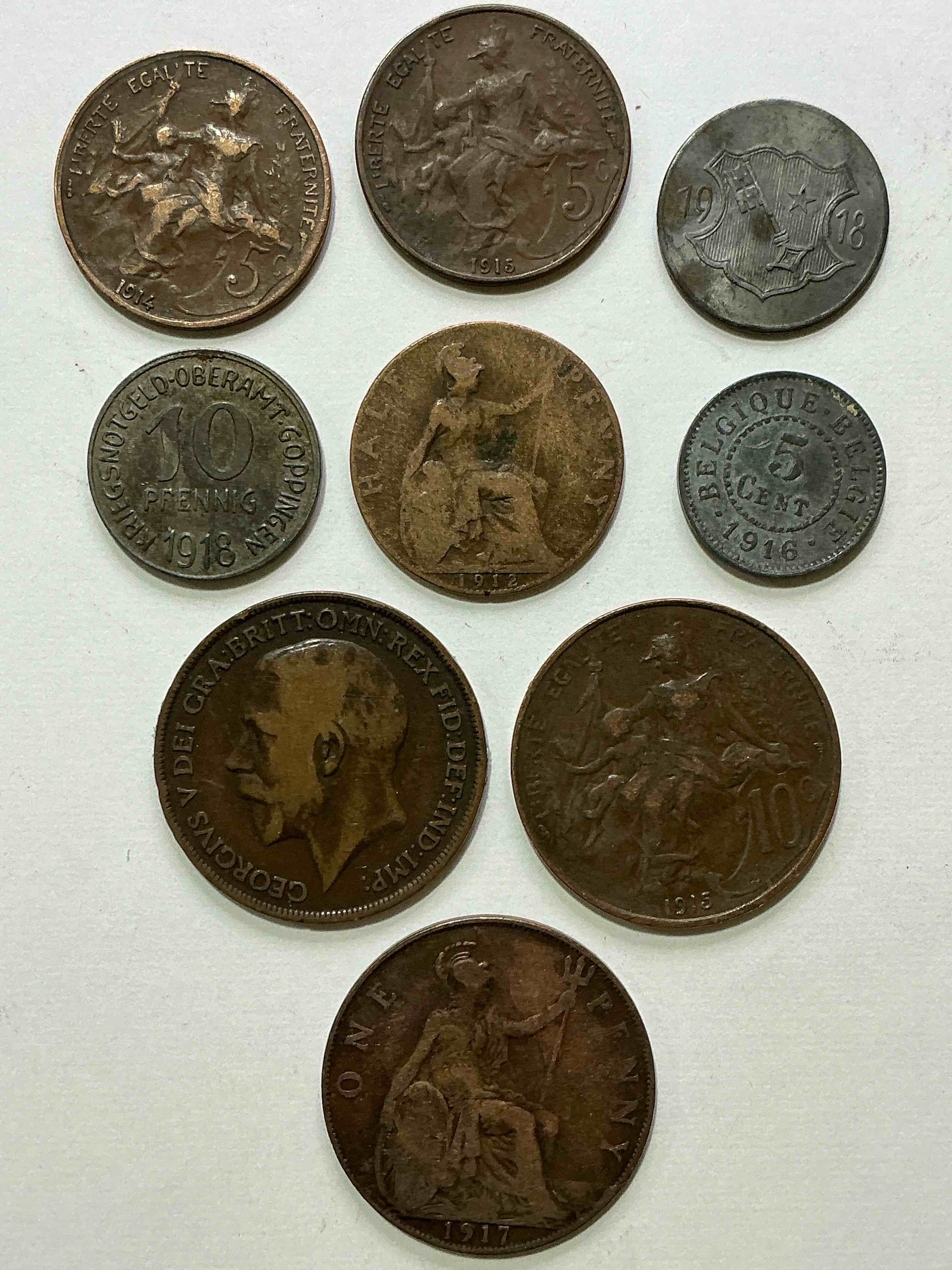 world war one era coin collection! check out this amazing wwi coin collection o coins some with low mintage! very hard to collect! wwl buffs rejoice!