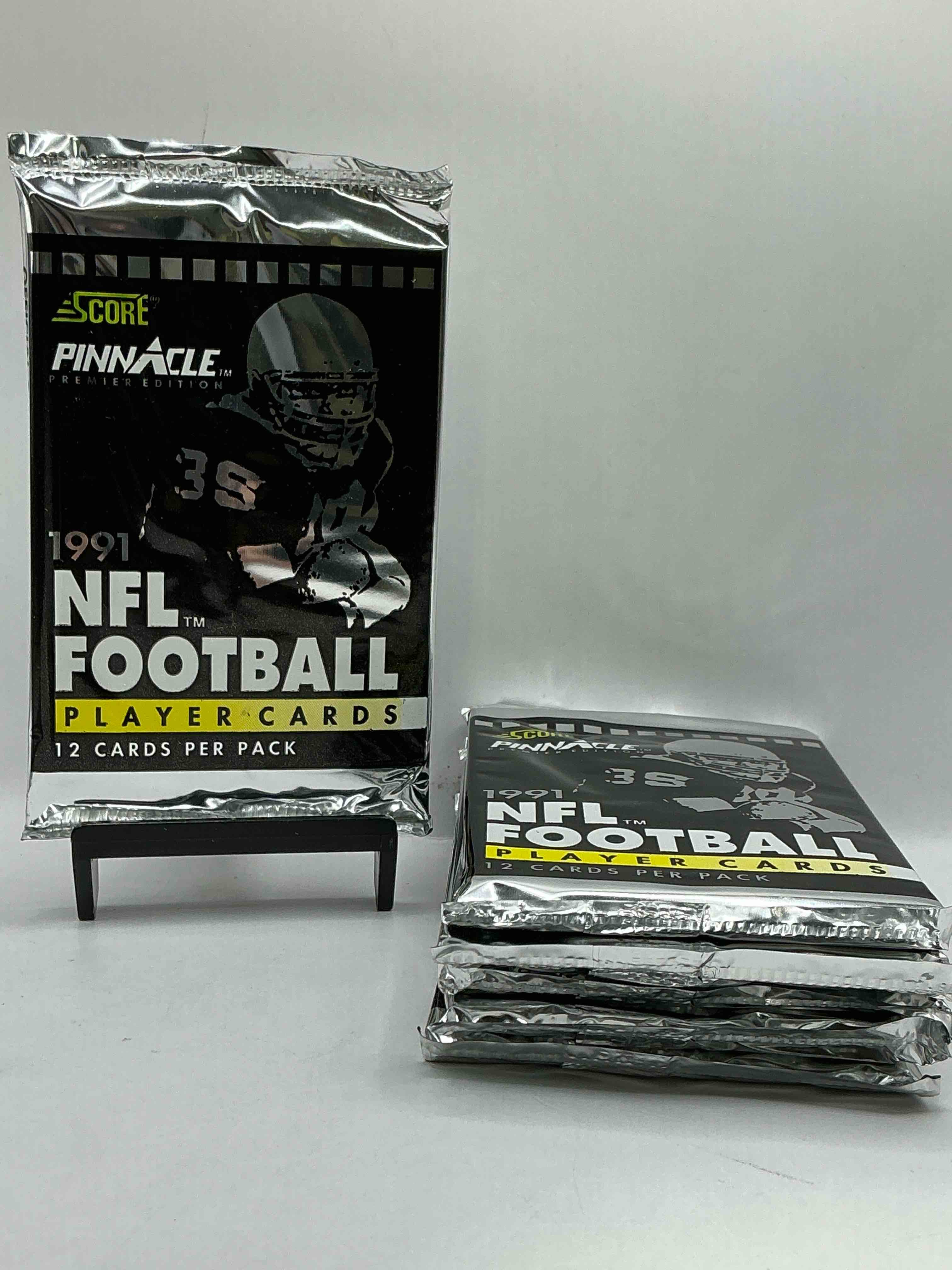 1991 pinnacle premier edition score unopened sports card packs direct from original box! search for valuable emmitt smith cards & other stars!