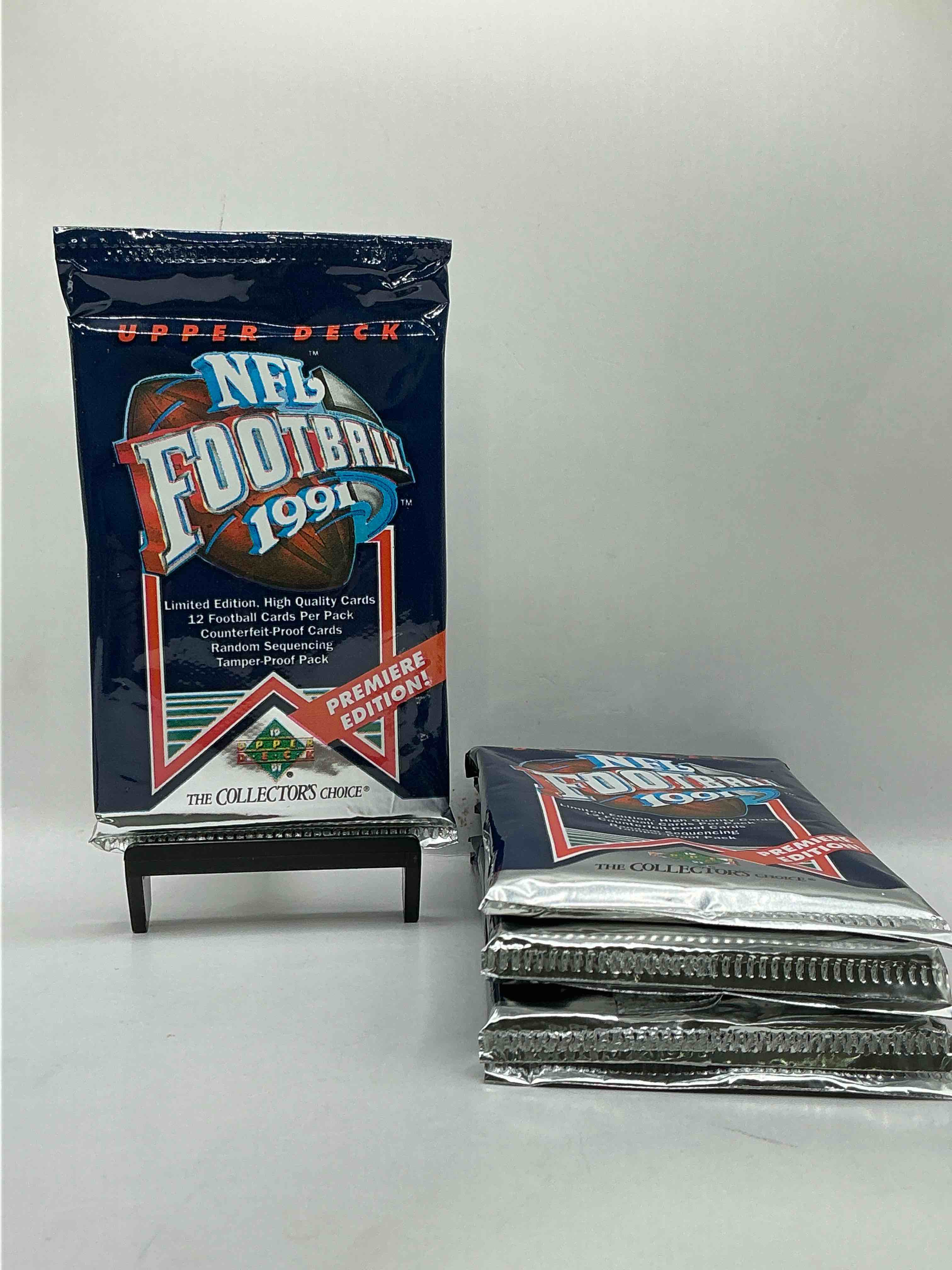 rare & vintage! 1991 upper deck premier edition unopened nfl football packs! direct from original box! brett favre rookie year! search for brett favre rookie & other 80s stars!