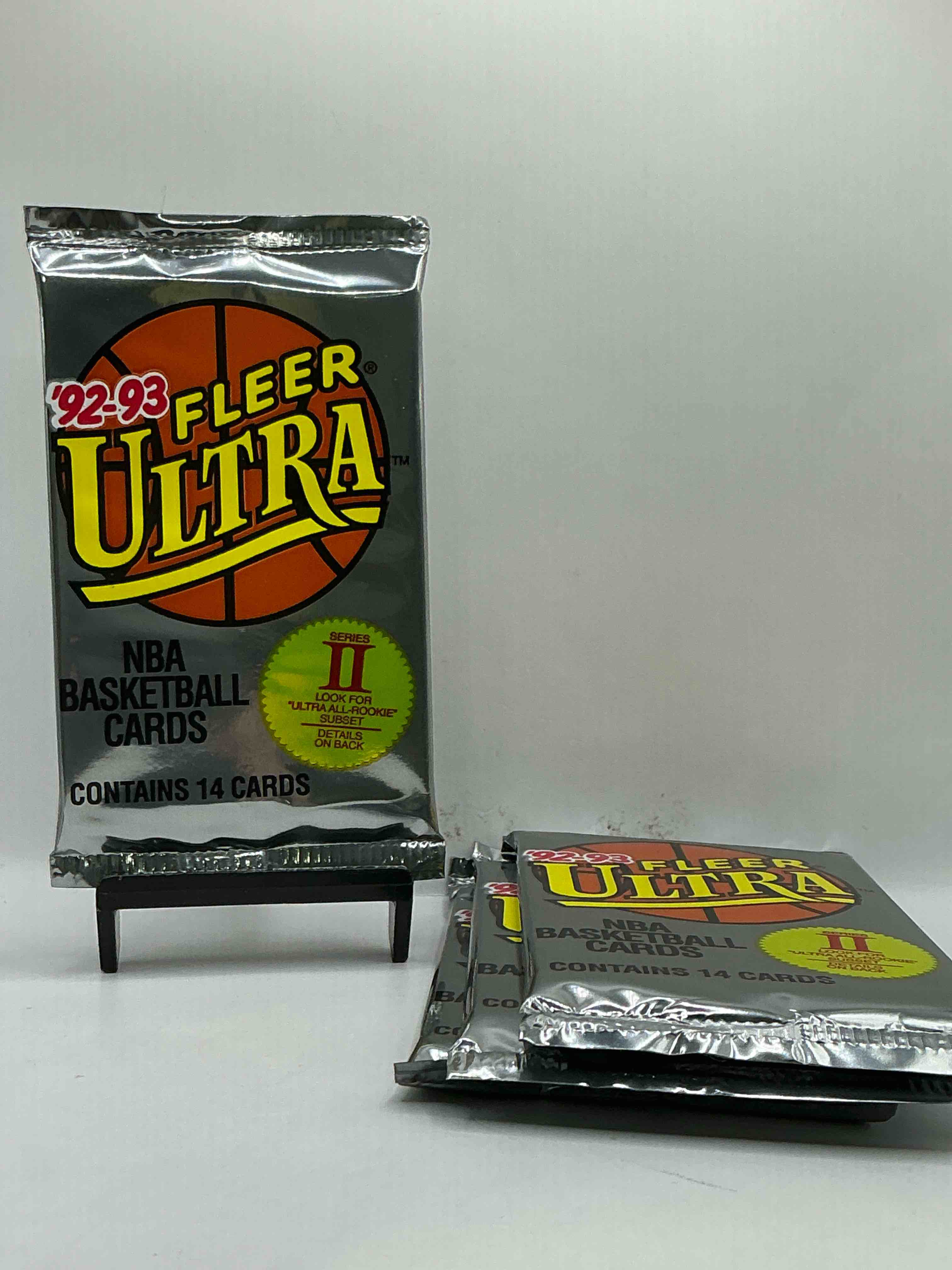 shaq rookie!? awesome 1992/93 fleer ultra series two nba basketball sealed card pack, direct from original sealed retail case! series two is a collectors' dream because it's where to find shaquille o'neals' rookie card, as well as several valuable michael jordan cards! getting harder & harder to find!