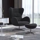 Chair and Ottoman, black