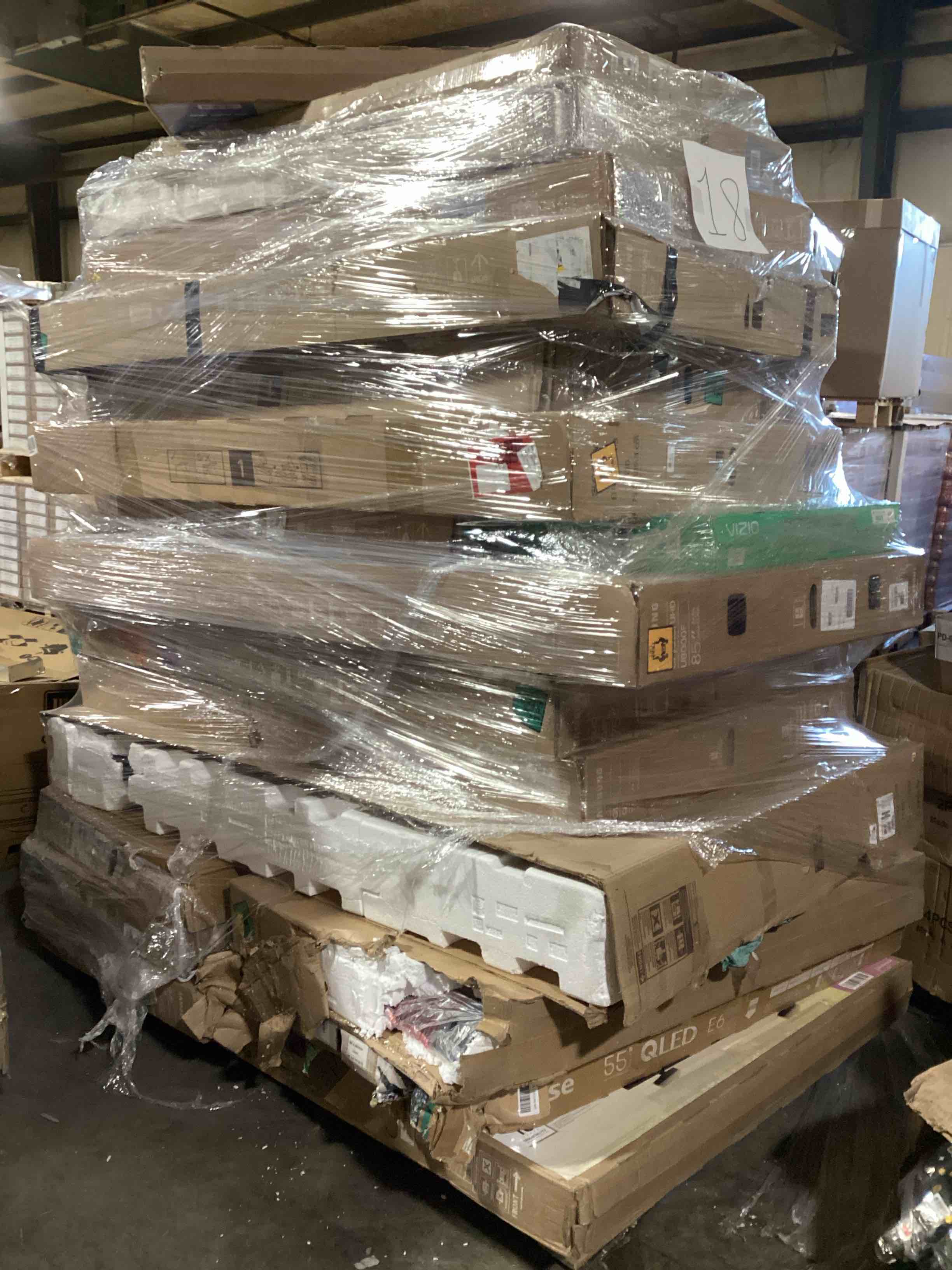 19 TVs, Most 55 Inches or Larger.  Brands Like LG, Samsung, Roku and Vizio for Parts or Repair, Your Bid Per TV.