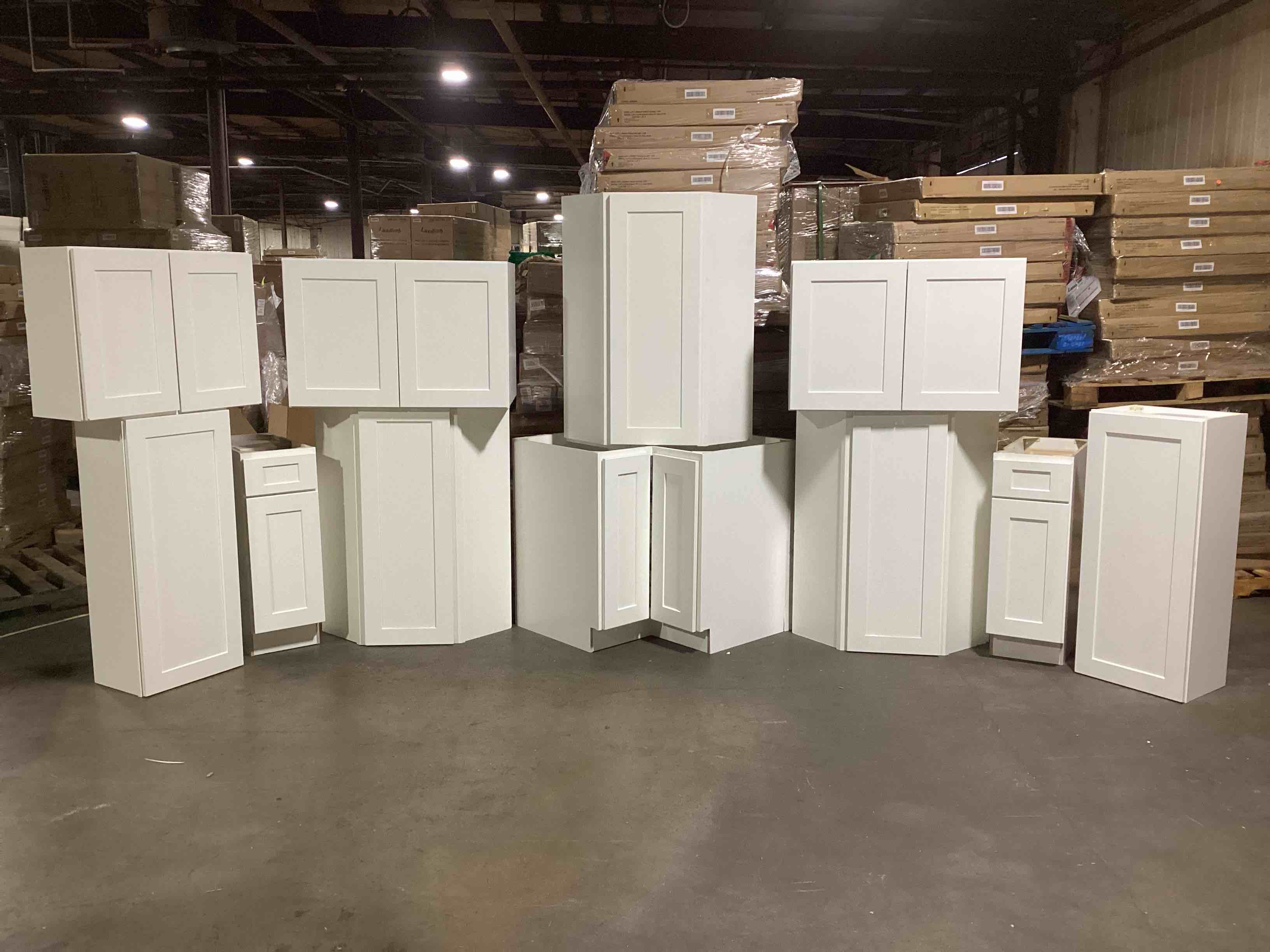 Build Your Own 11-Piece White Shaker Kitchen Cabinet Set (Minor Scuffs On Some Side Pieces)