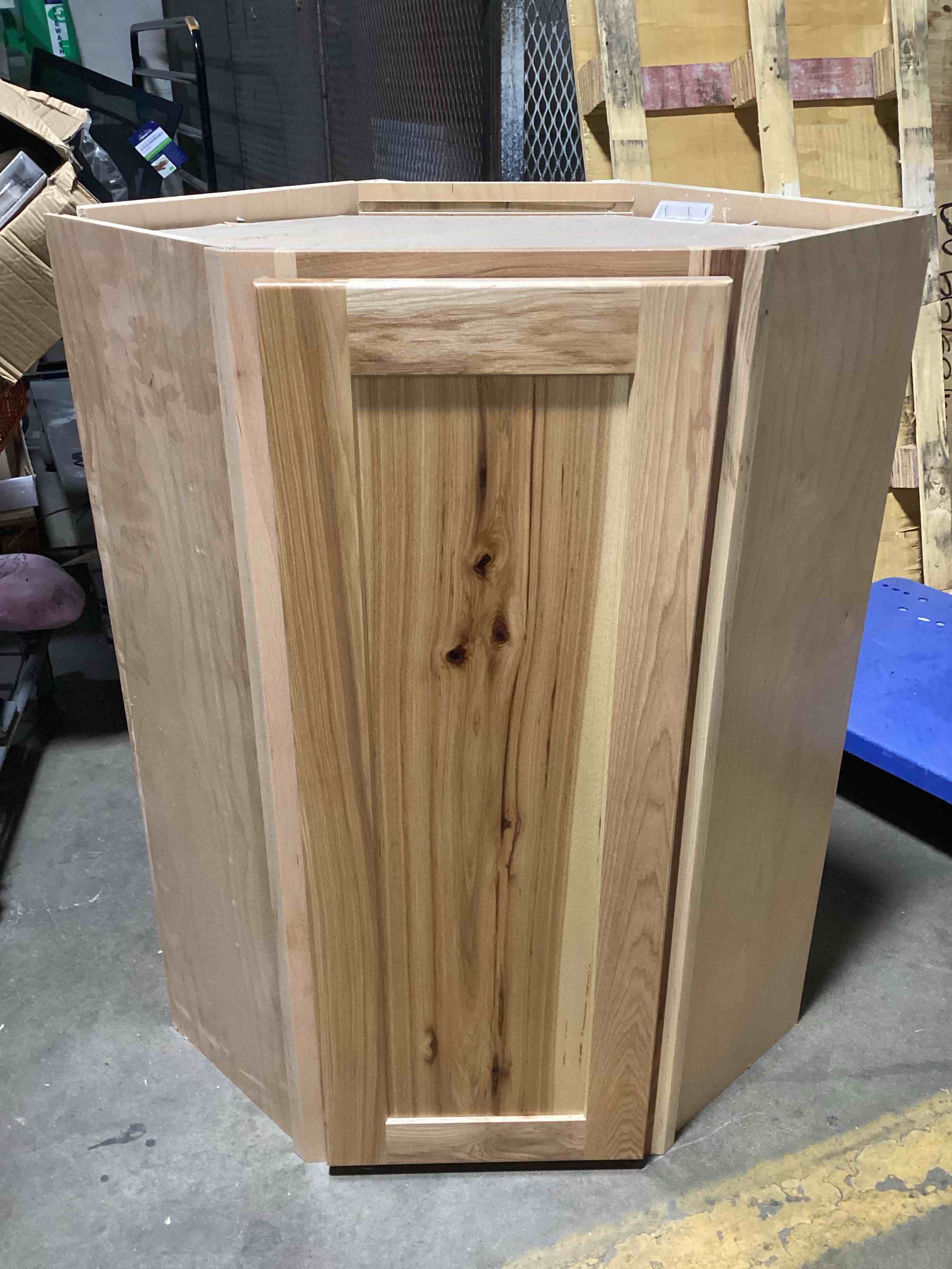 Hickory Shaker Corner Wall Cabinet (42”H x 32”W x 22”)