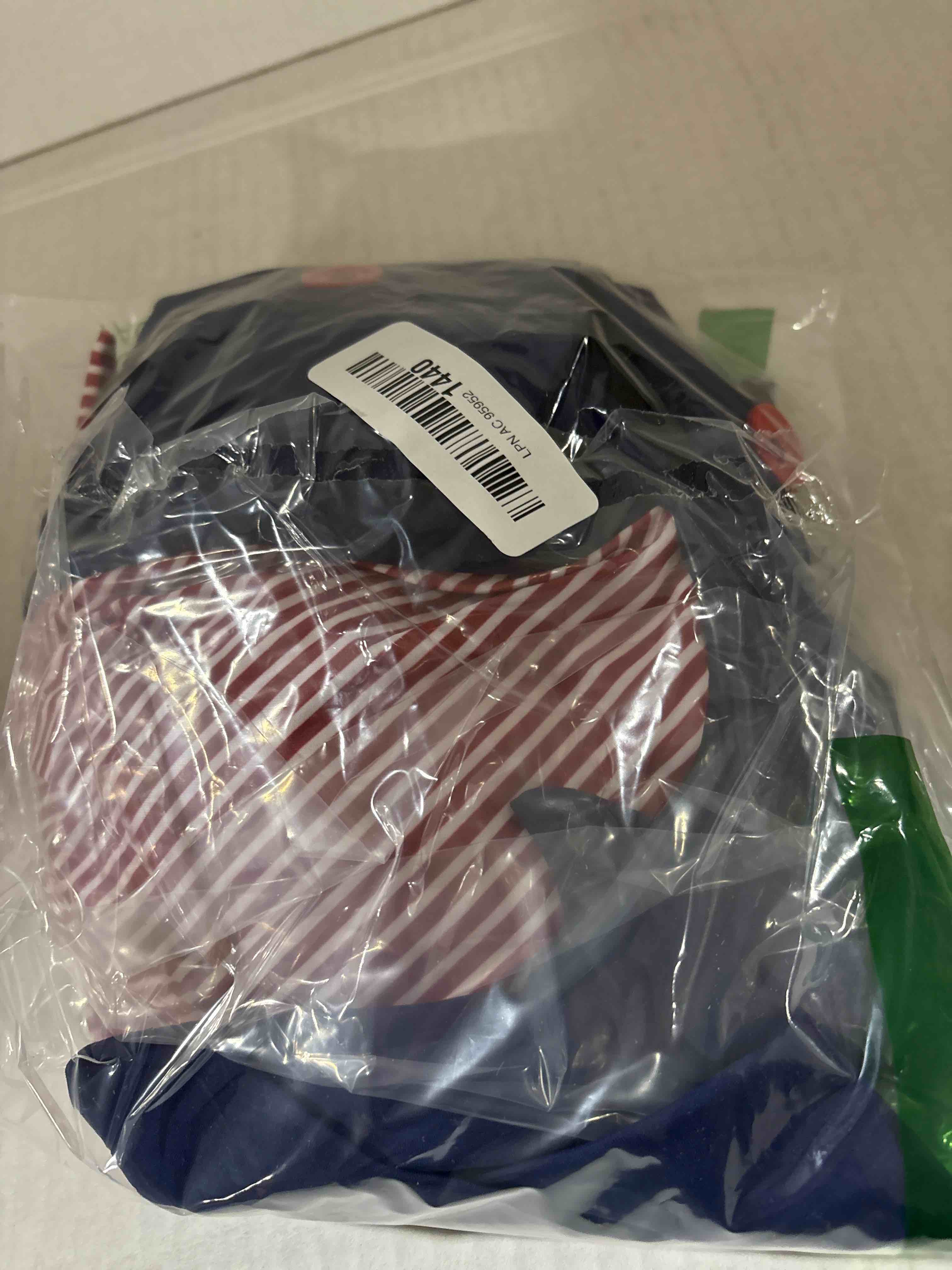 Condition photo showing New/Like New for Ekouaer Womens One Piece Swimsuits Vintage Striped Skirt Bathing Suit Vintage Retro Push Up Swimwear Large Red2