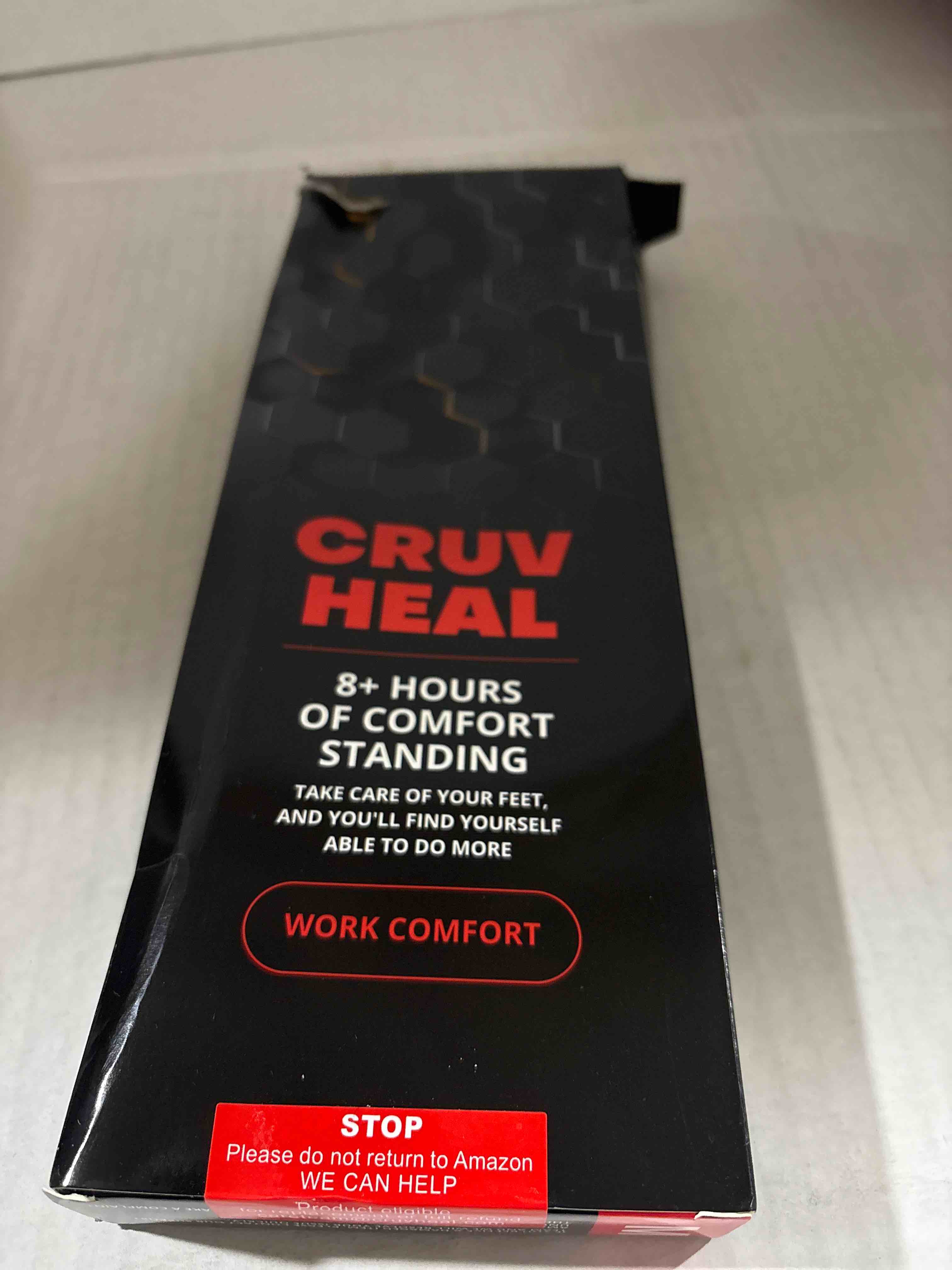 Condition photo showing New/Like New for (New) Work Comfort Orthotic Insoles - Anti Fatigue Shoe Insert Men Women - Low Arch Support - Shock Absorption - Foot Pain Relief - Work Boot Insoles (Black Hexagons, M) M(Men 7.5-9||Women 8.5-10) Black Hexagons