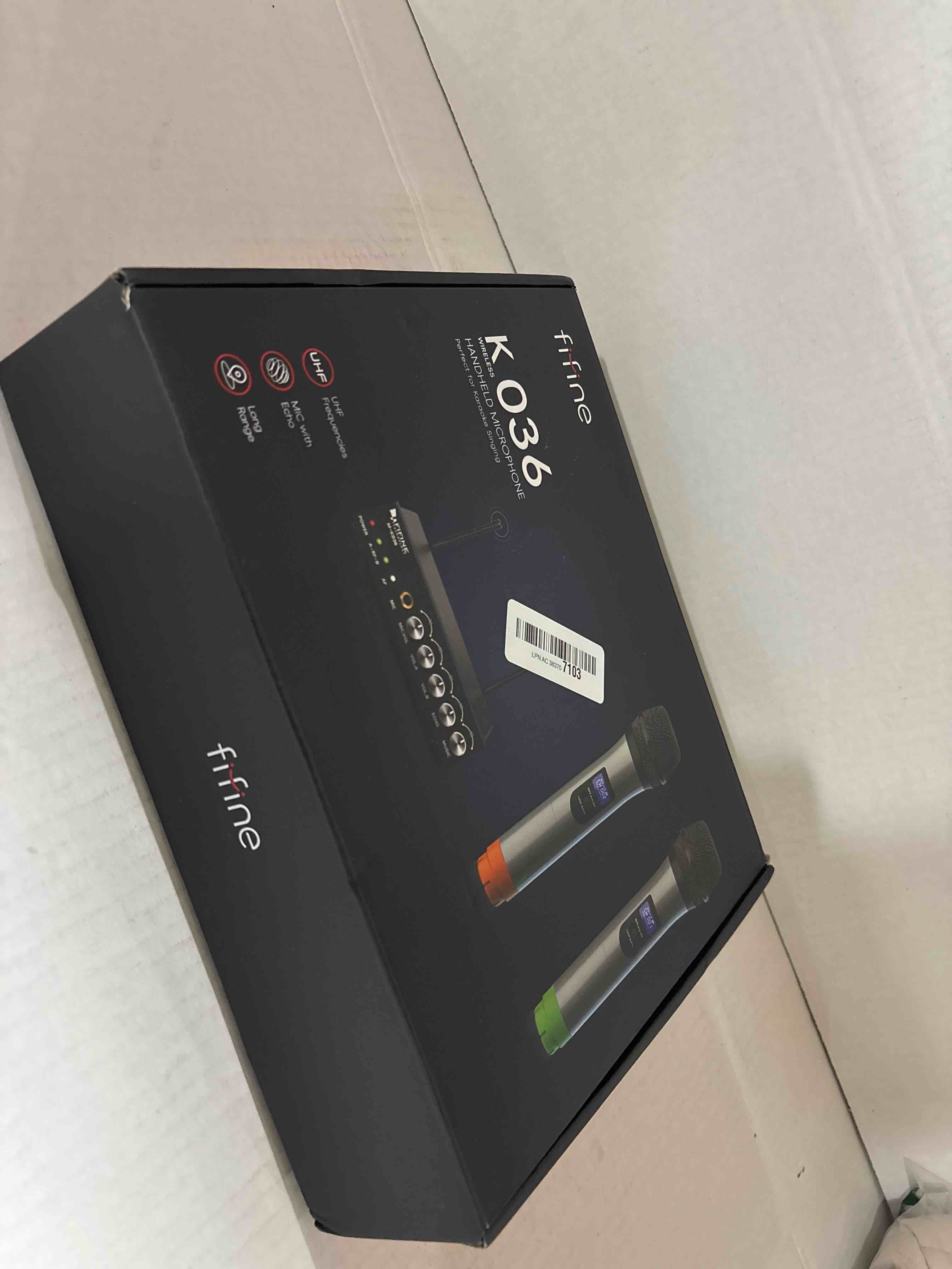 Condition photo showing New/Like New for FIFINE UHF Dual Channel Wireless Handheld Microphone, Easy-to-use Karaoke Wireless Microphone System-K036