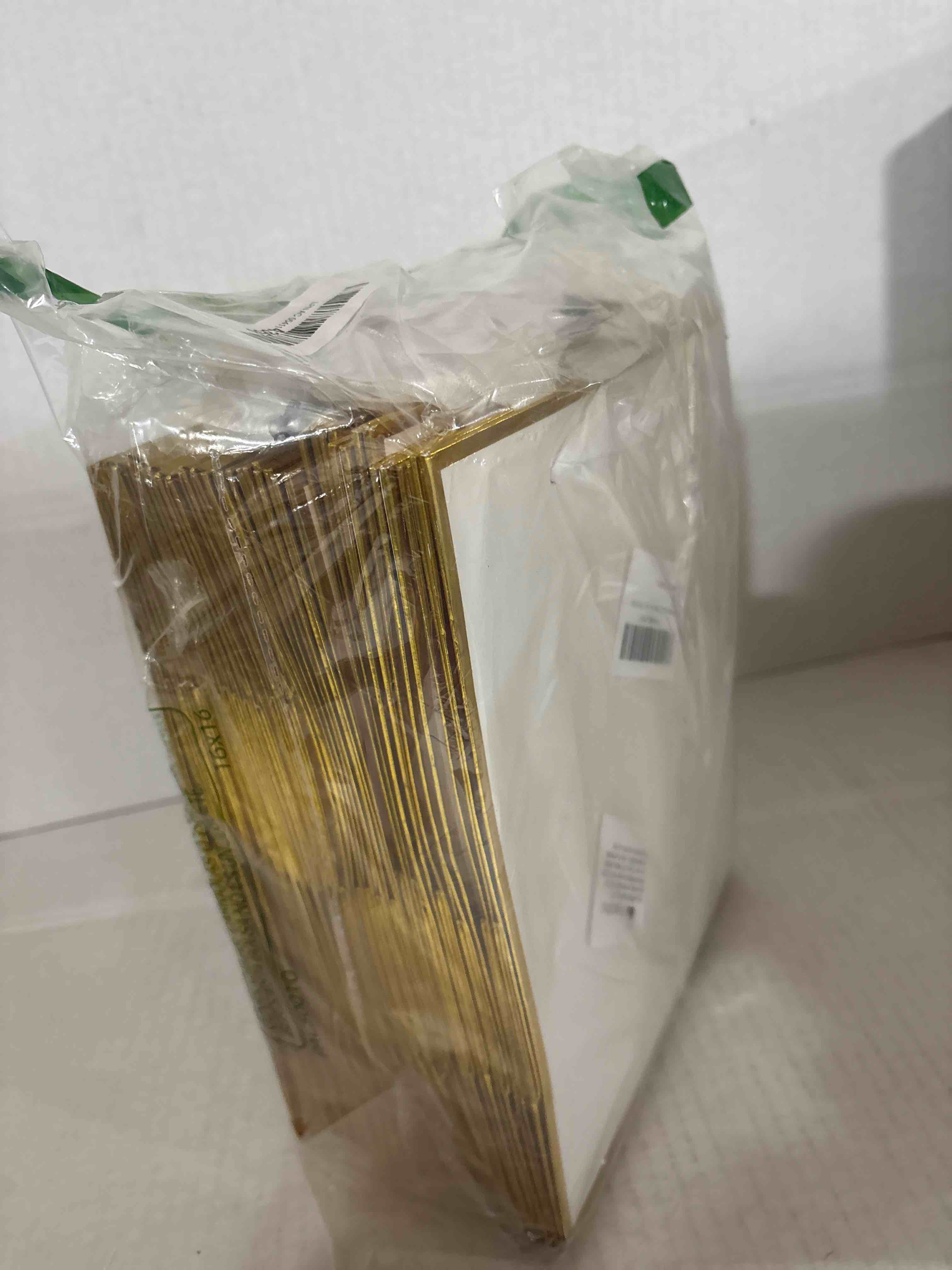 Condition photo showing New/Like New for Epoesch Premium Metallic Paper Gift Bags with Handles and Tissue Paper, 8"x5"x10" Inch Dark Blue Gold Edge Welcome Gift Thank You Bags (White Gold, 1 Count (Pack of 24)) White Gold 1 Count (Pack of 24)