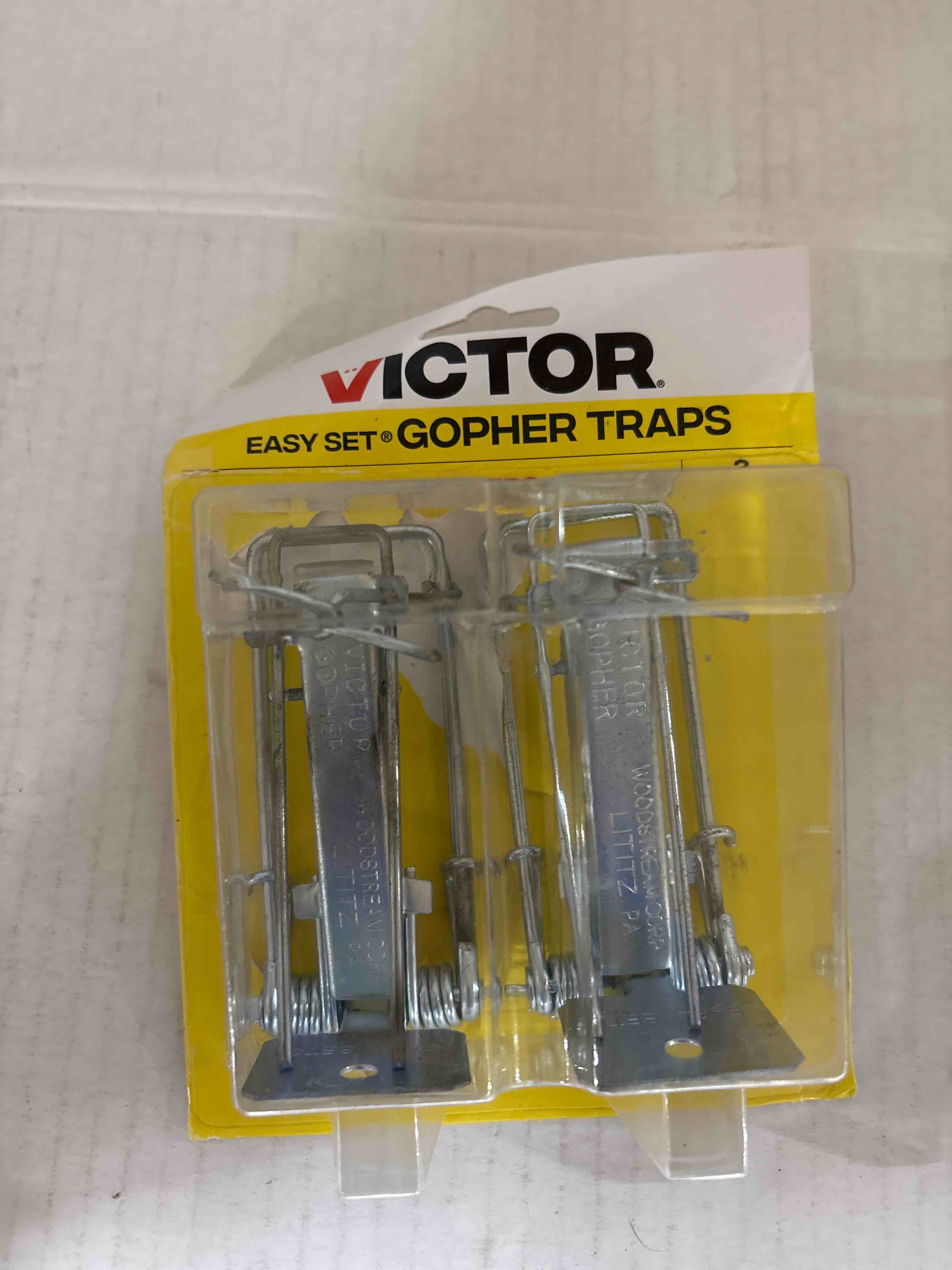 Condition photo showing New/Like New for Victor Easy Set Weather-Resistant Outdoor Gopher Trap - 0611 - Versatile Gopher Trap - Kill Gophers in Yard - 2 Pack 2-Pack