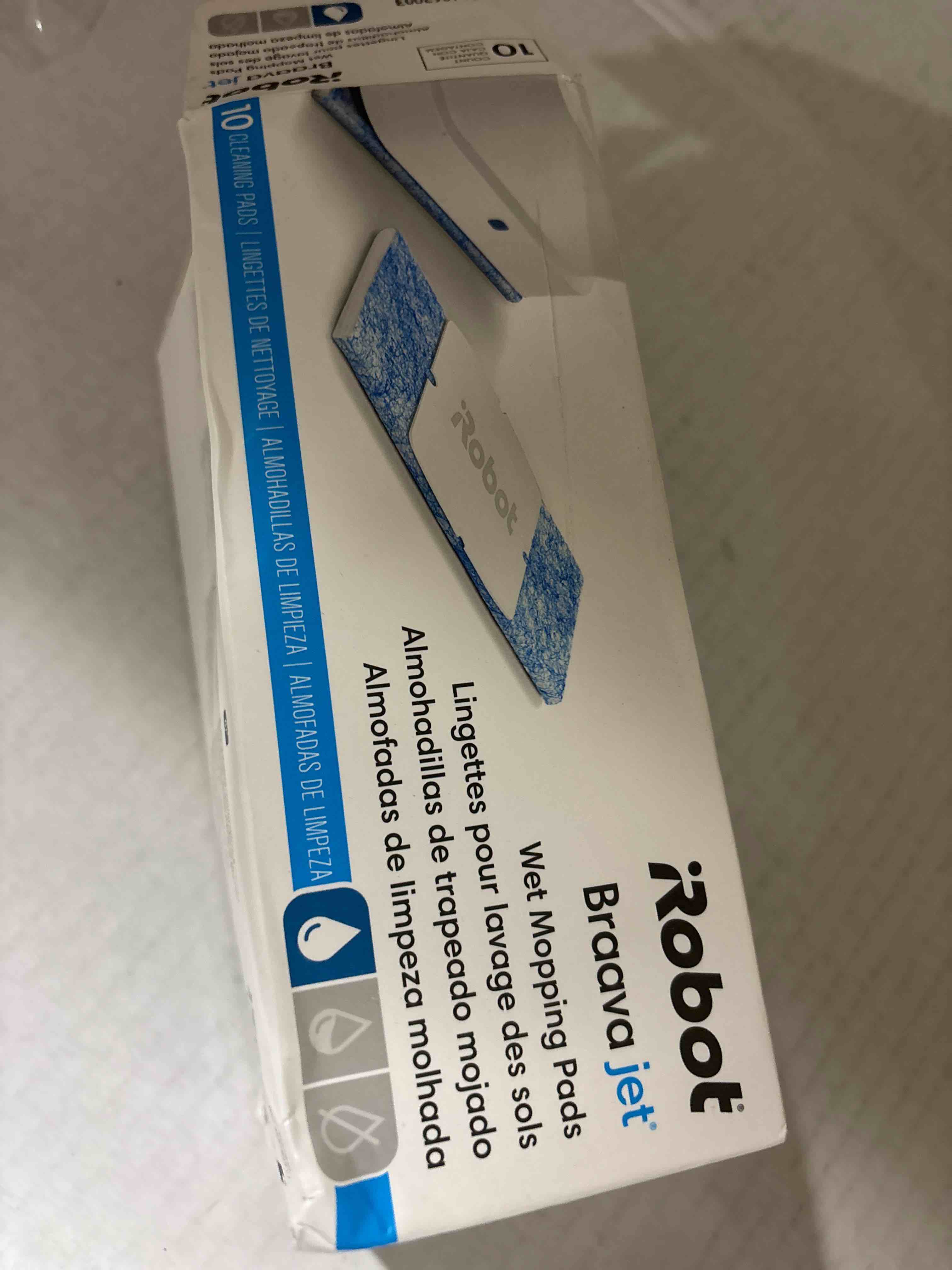 Condition photo showing New/Like New for iRobot Braava Authentic Replacement Parts - Braava Jet 200 Series Wet Mopping Pads for Hardwood,Floors,Tile,Stone 10 Count (Pack of 1),Blue,White