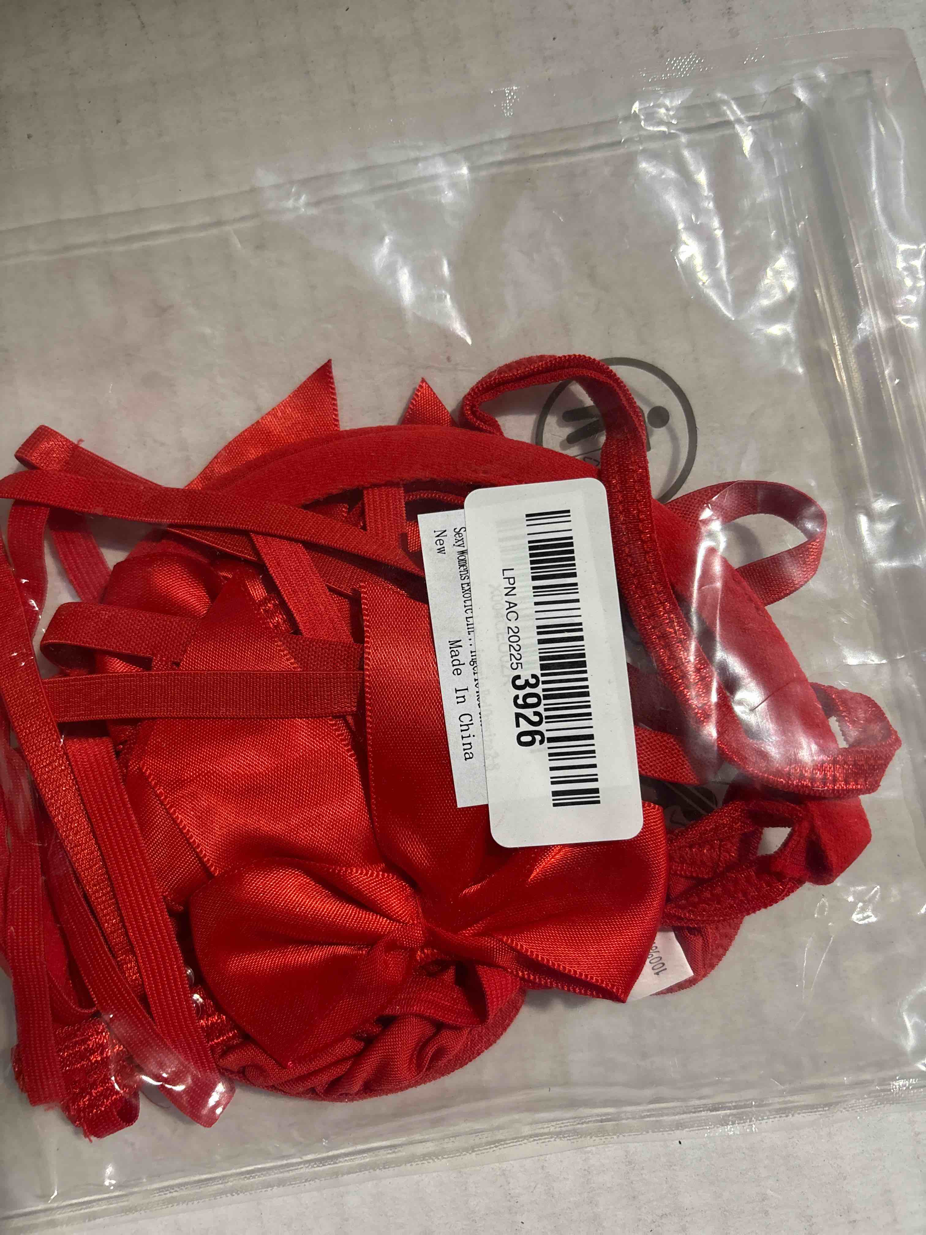 Condition photo showing New/Like New for Sexy Womens Exotic Lingerie Sets, Bow Tie Hot Cute Teddy 2 Piece Lingerie Set Christmas Valentines Onesize 2-8 Red