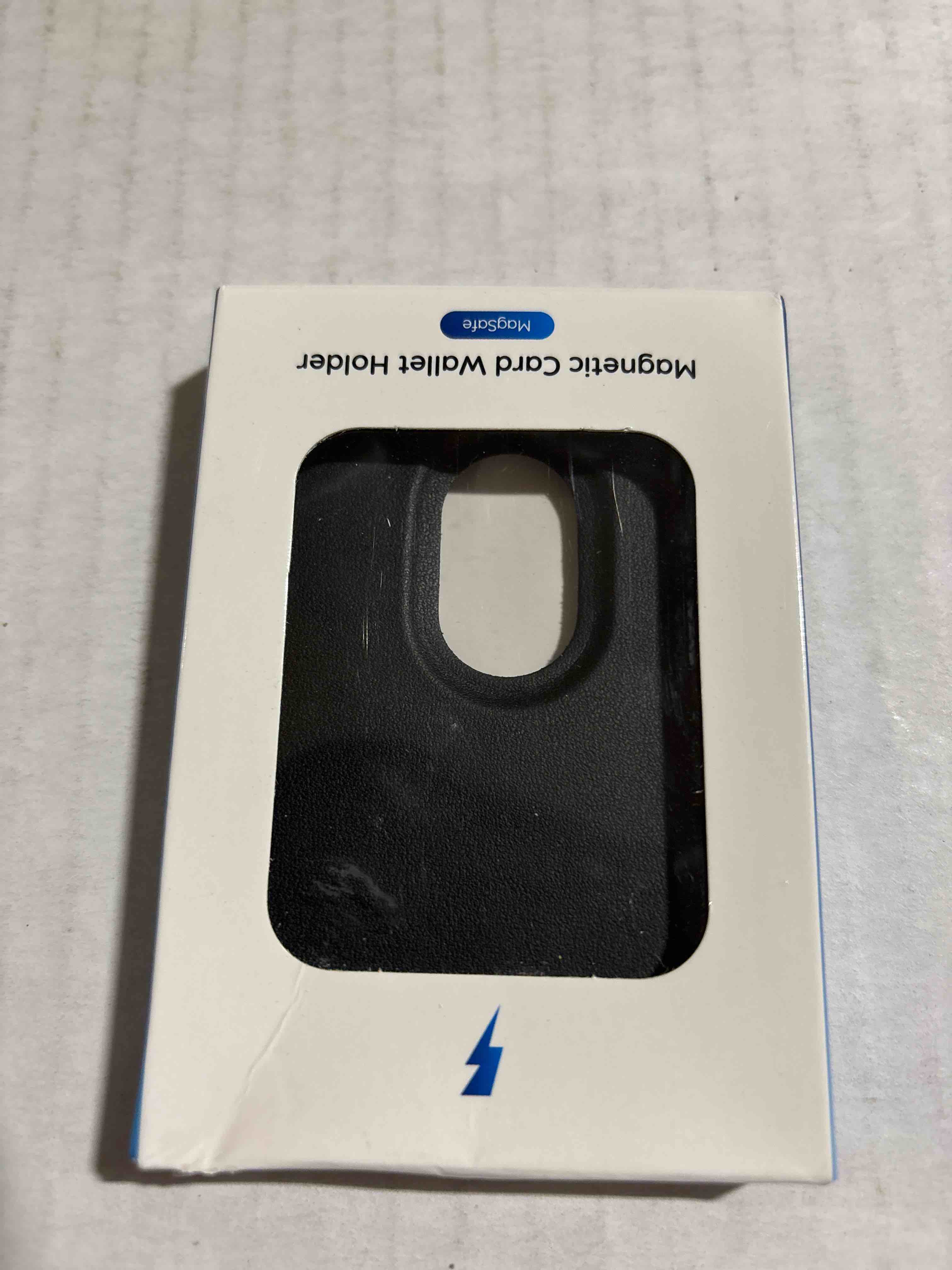 Condition photo showing New/Like New for Stronger Magnetic RFID Leather Mag-Safe Card Holder for iPhone 16 Series, Mag-Safe Accessories Stick on Series of iPhone 17/16/15/14/13/12 and Pro/Promax, Black
