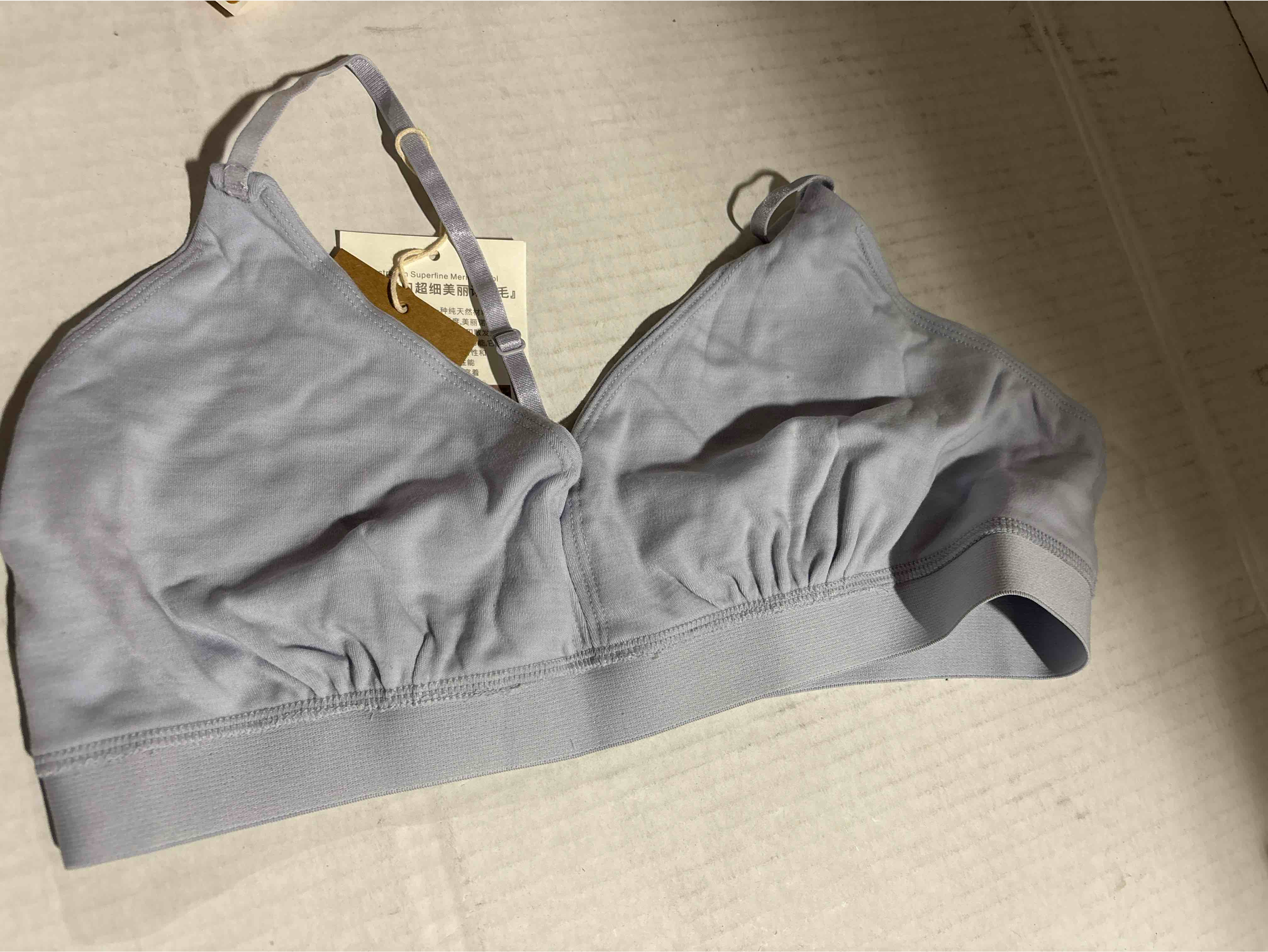 merino wool grey preparer sport bra large 