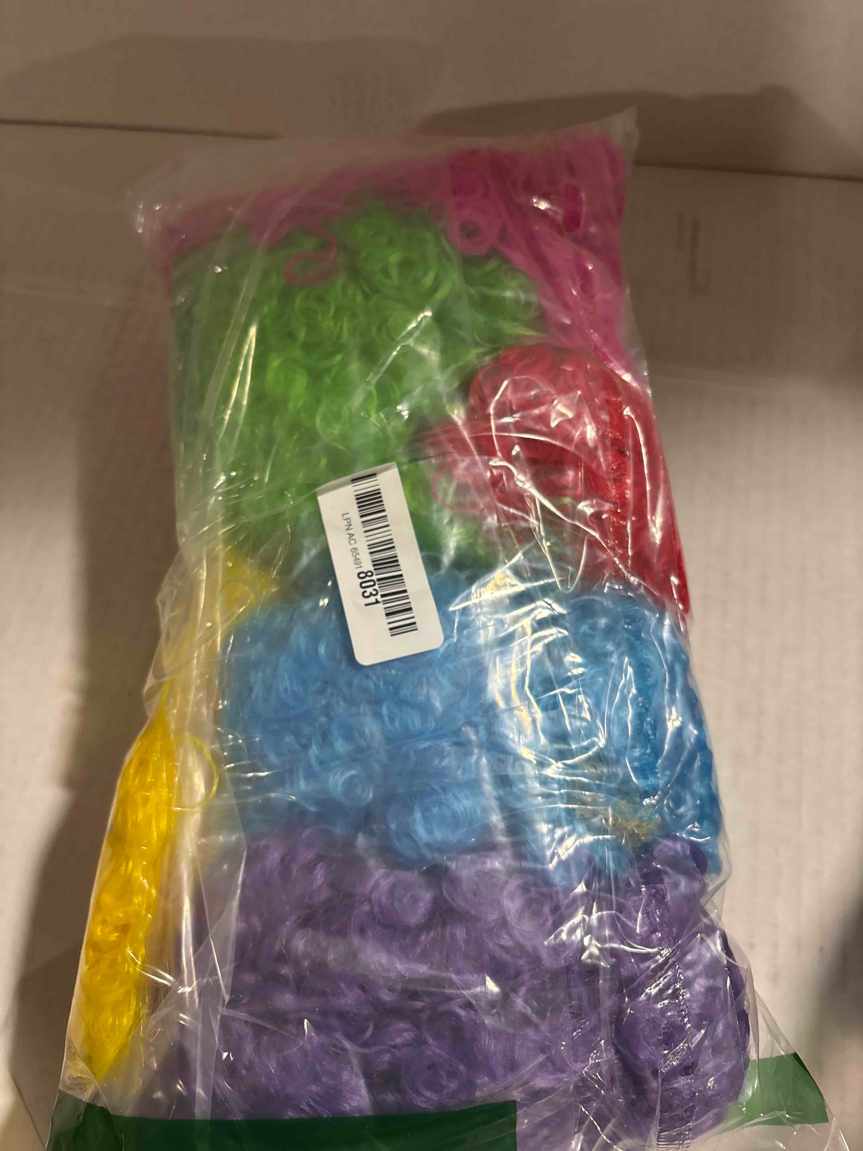Condition photo showing New/Like New for 6 Pieces Neon Clown Wig Fluffy Colorful Afro Puff Wigs Synthetic 70s 80s 90s Cosplay for Adult Men Women Mardi Gras Costume Party Favors(Stylish Colors)