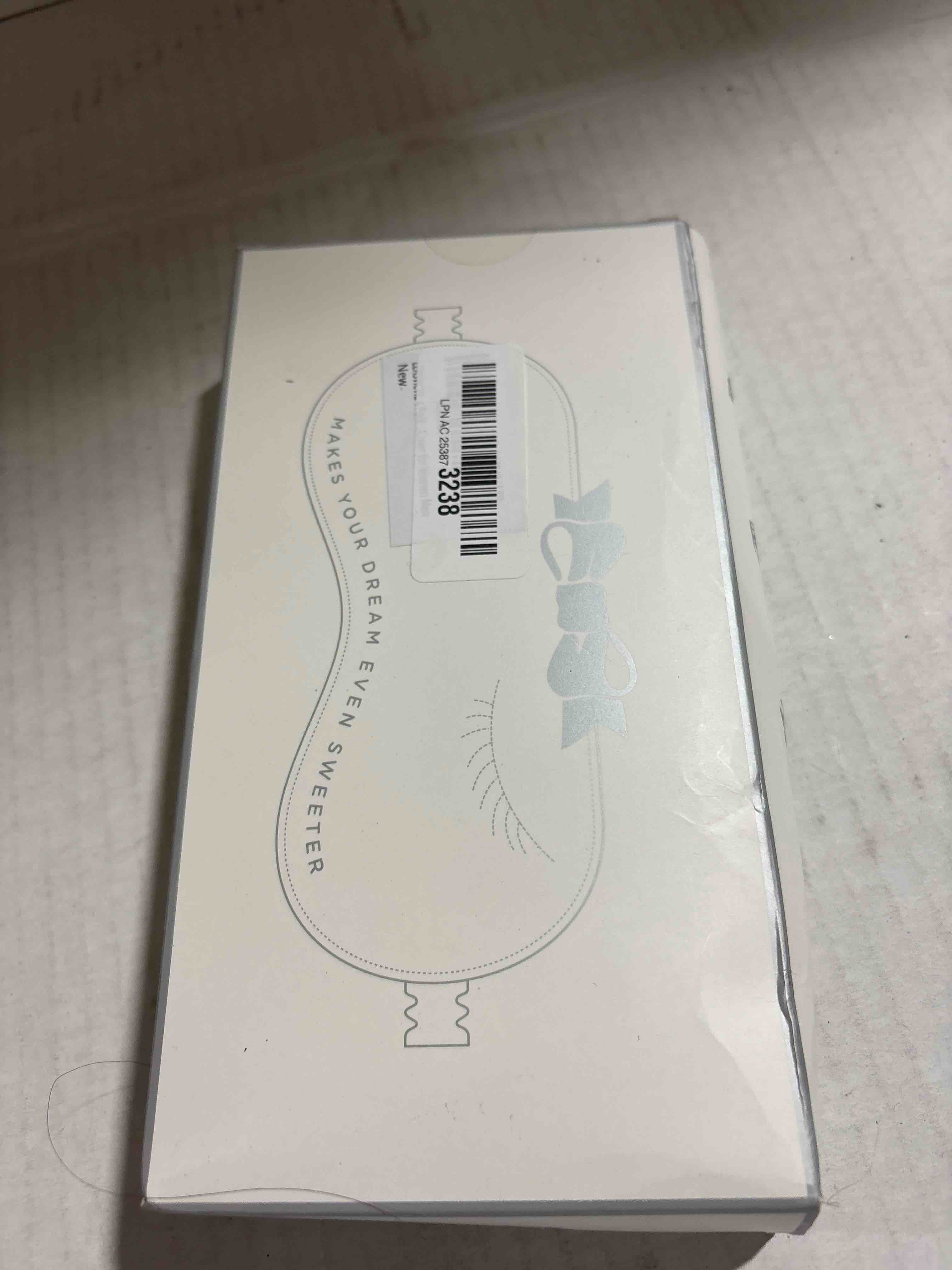 Condition photo showing New/Like New for 4 Pack Eye Mask for Sleeping Silky Soft Satin Blindfold Adjustable Strap Night Eye Cover for Women Men Navy Blue, Light Pink, Black and Silver