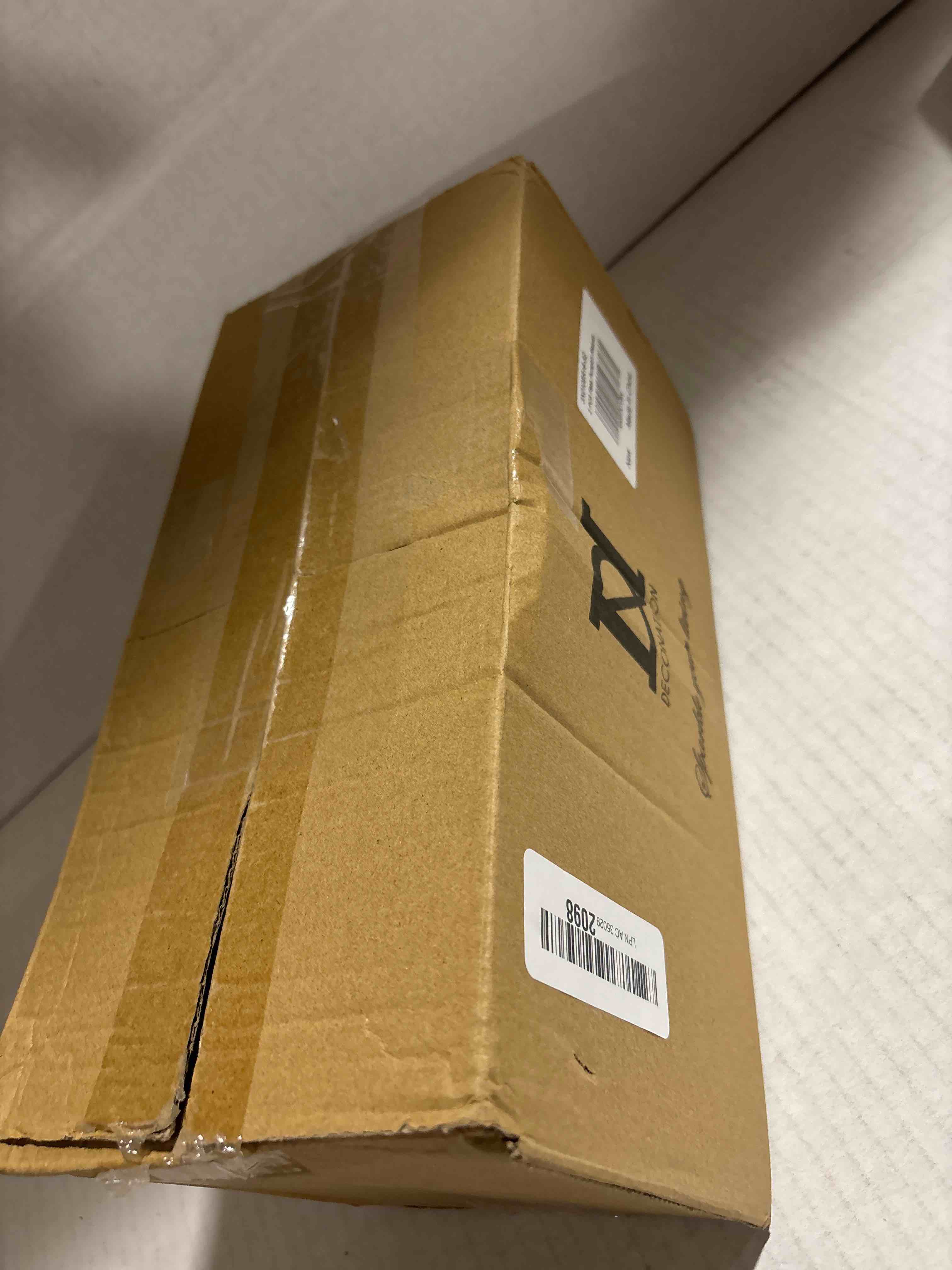 Condition photo showing New/Like New for Thanksgiving Resin Pumpkins Fall Decor, Brown and White Decorative Pumpkins Figurine, Artificial Carved Faux Pumpkin Statues for Rustic Fall Tabletop Home Decor, Farmhouse, Autumn, Harvest, Wedding Geometric Faceted Pumpkins Set of 2