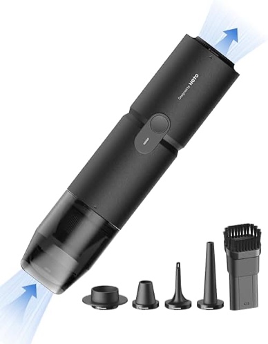 HOTO 4-in-1 Portable Mini Cordless Vacuum & Duster  Handheld Vacuum for Car  Office Desk  Computer  Keyboards