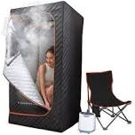 Sharper Image - Steamer Sauna Portable Spa, Includes 2.4L Steam Generator, Folding Chair, and Comprehensive Accessories - Black