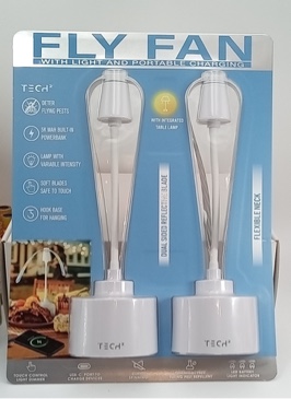 Squared Portable Fly Fan with Lights and Powerbank