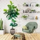 Faux 8' Fig Tree in Oversized Ceramic Pot