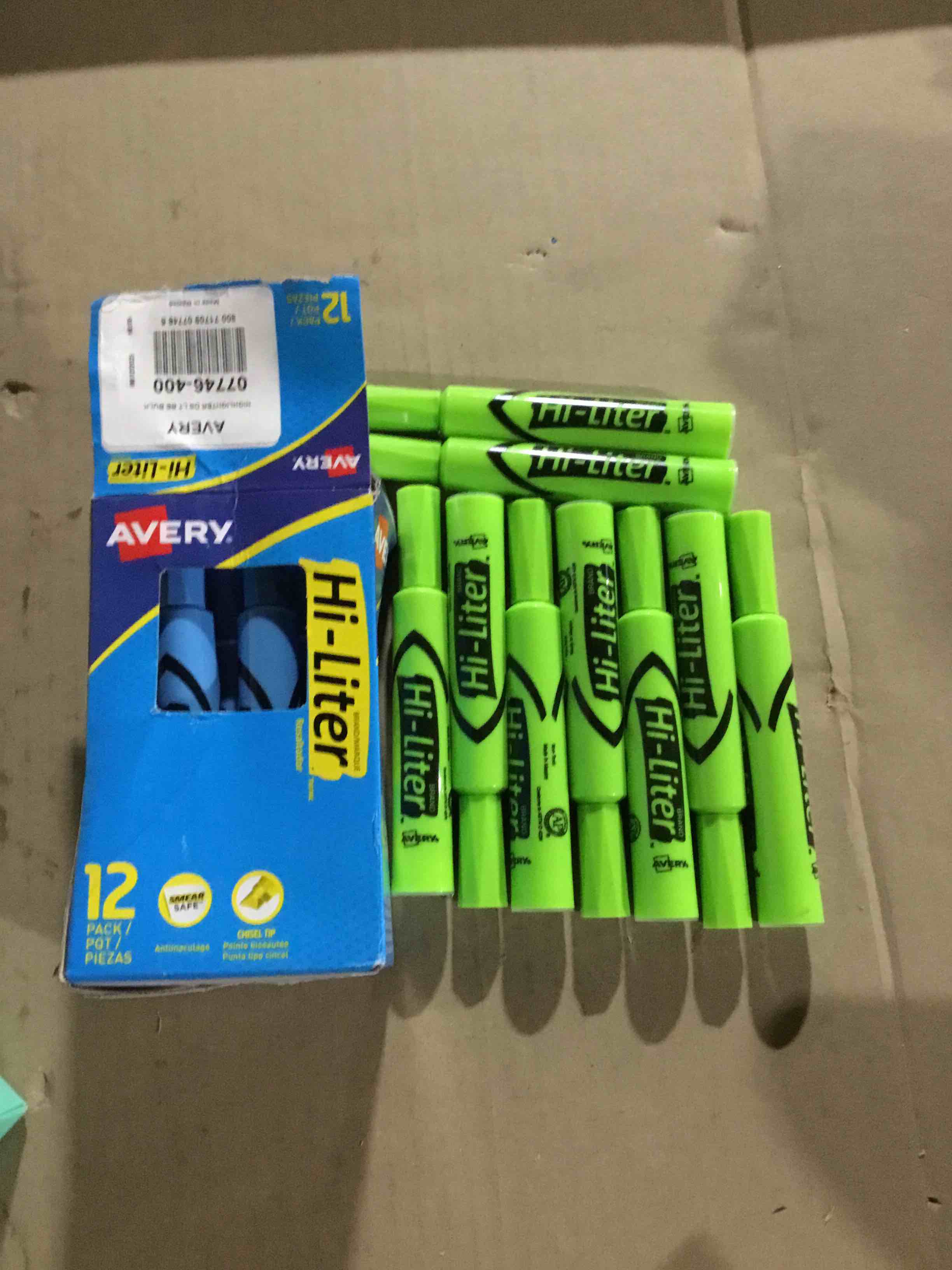 Hi-Liter Desk Style Highlighter Chisel Tip Light Blue Ink Dozen 07746 2 pack 