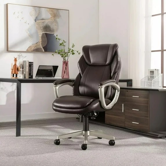 La-Z-Boy Westley Big & Tall Executive Office Chair, Active Lumbar Support, Brown