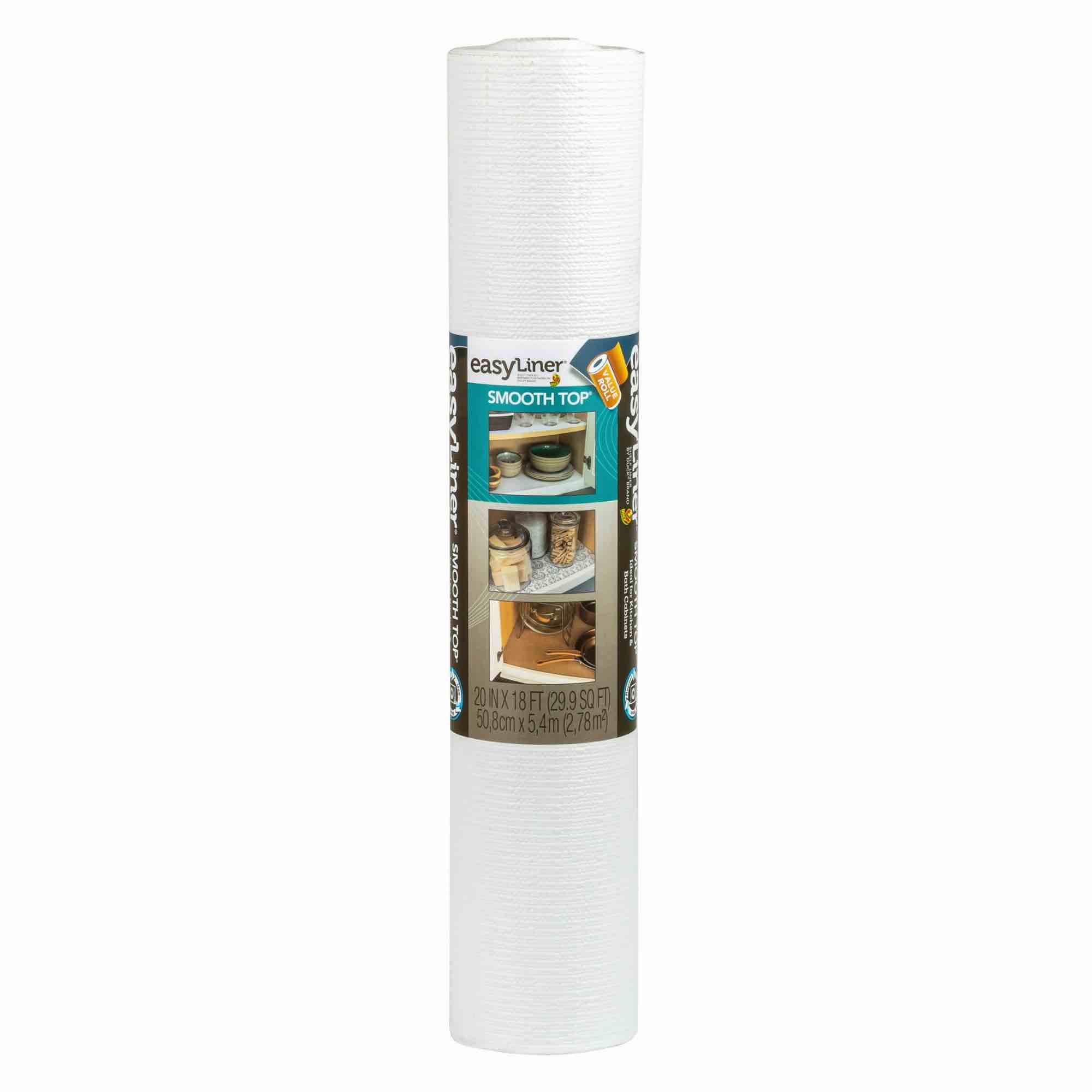 EasyLiner Smooth Top Shelf Liner, White, 20 in. x 18 ft. Roll
