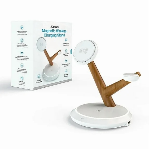 Atomi AT2519-QI2-CHARGE STAND Qi2 Magnetic Wireless Charging Stand, White