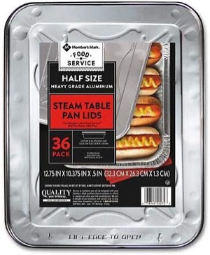 Member's Mark Aluminum Steam Table Pans and lids Bundle, Half Size