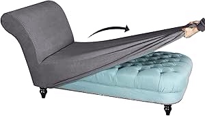 CAMZ Stretch Armless Chaise Lounge Slipcover, Lounge Chaise Cover Sofa Slipcover for Curve Chaise Lounge Chair Cover Pet Furniture Protector Accent Recliner Couch Cover for Living Room