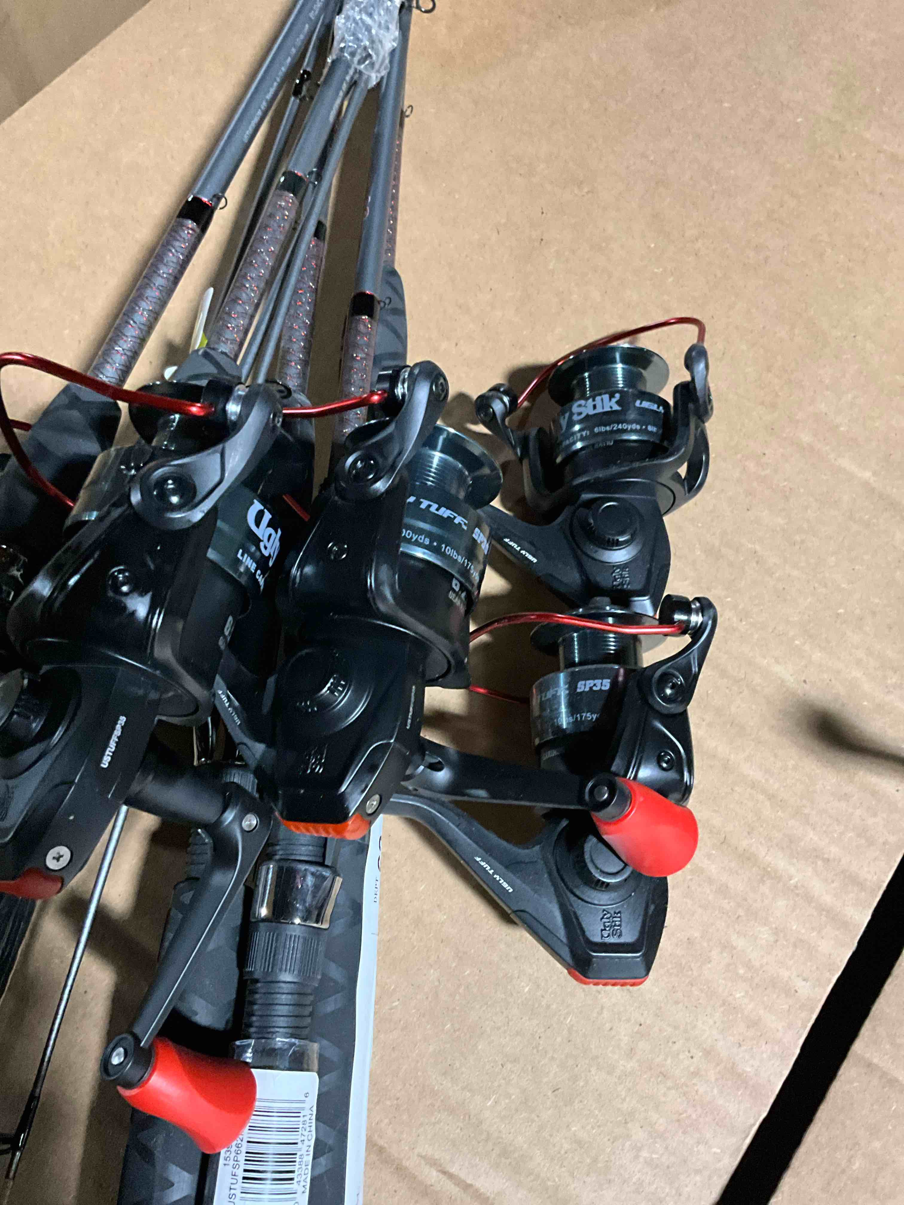 Condition photo showing As Is for Assortment of 5 Fishing Rod & Reel Combo 