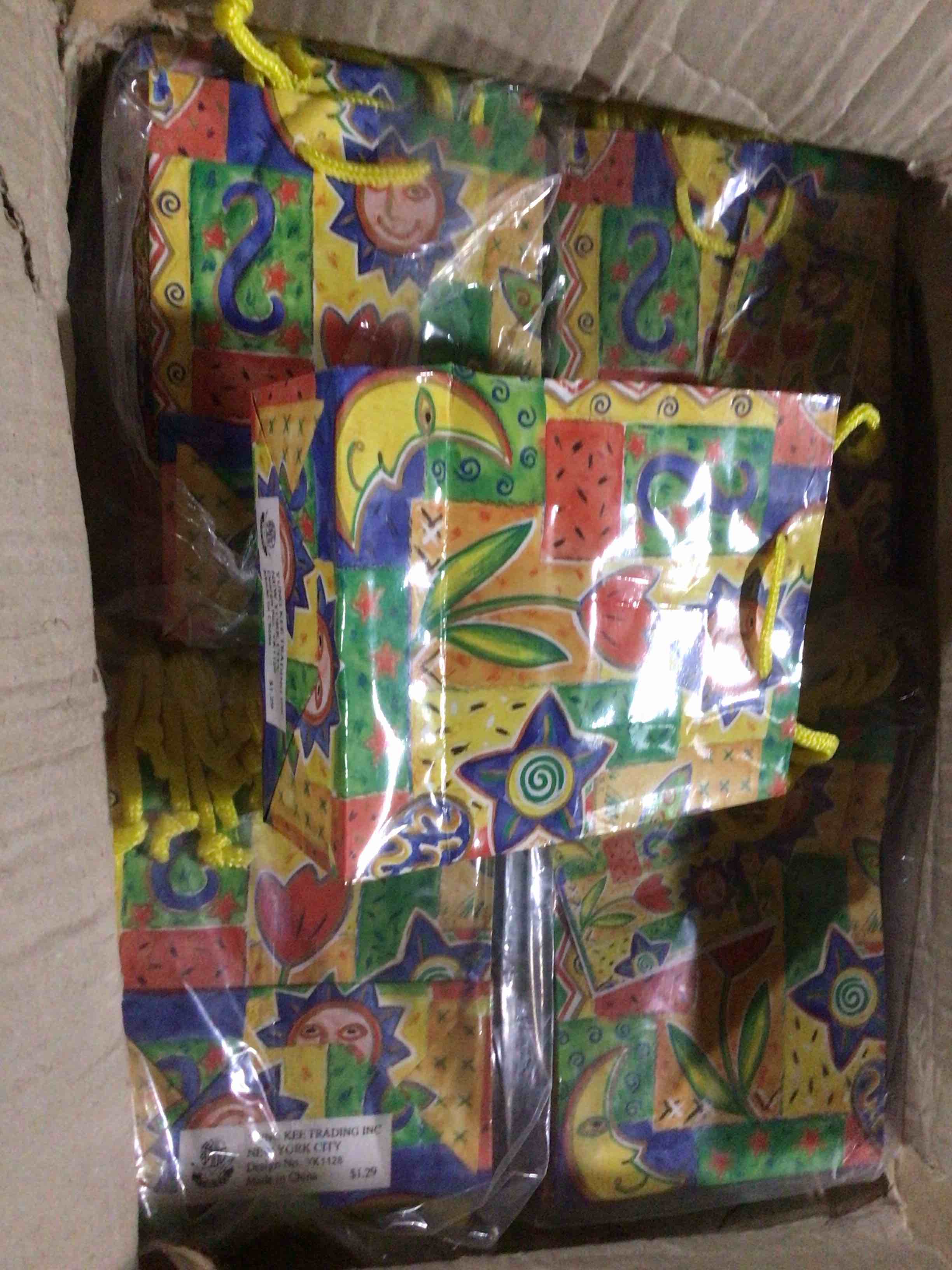 Gift bags with a sun theme