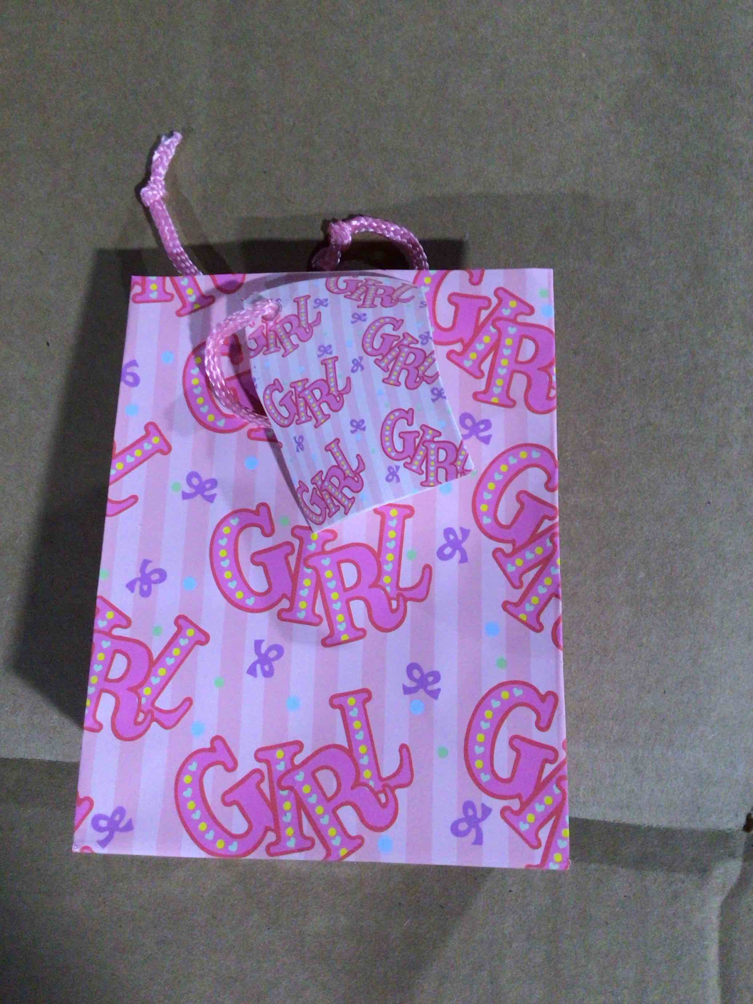 Pink gift bag with the sod GIRL