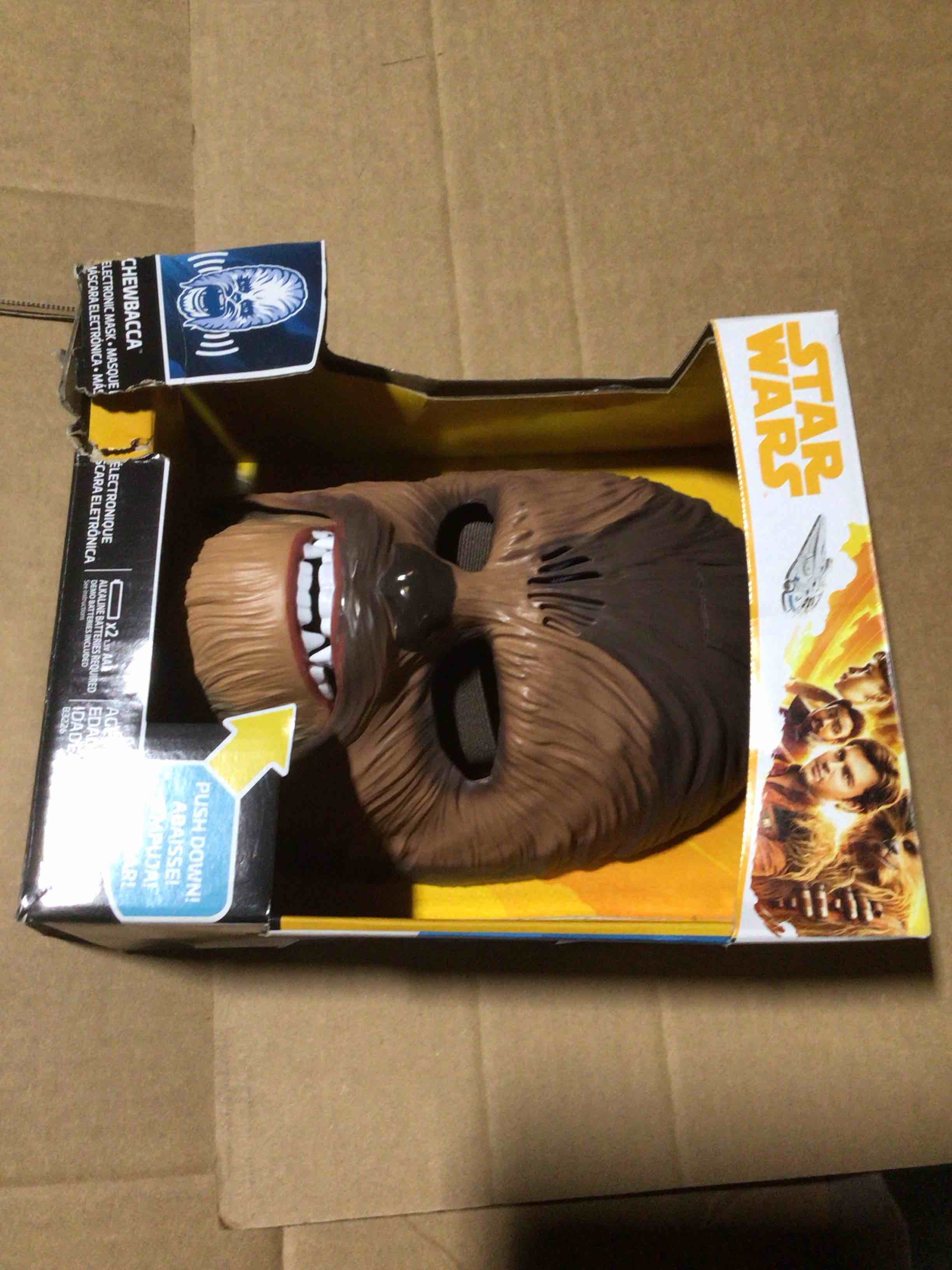 Condition photo showing New/Like New for STAR WARS Movie Roaring Chewbacca Wookiee Sounds Mask, Funny GRAAAAWR Noises, Sound Effects, 5+ (Amazon Exclusive)