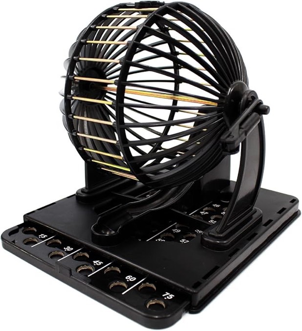 PowerTRC Bingo Machine Cage Game Set | with Bingo Balls | Classic Cage | Bingo Tray (Classic Version