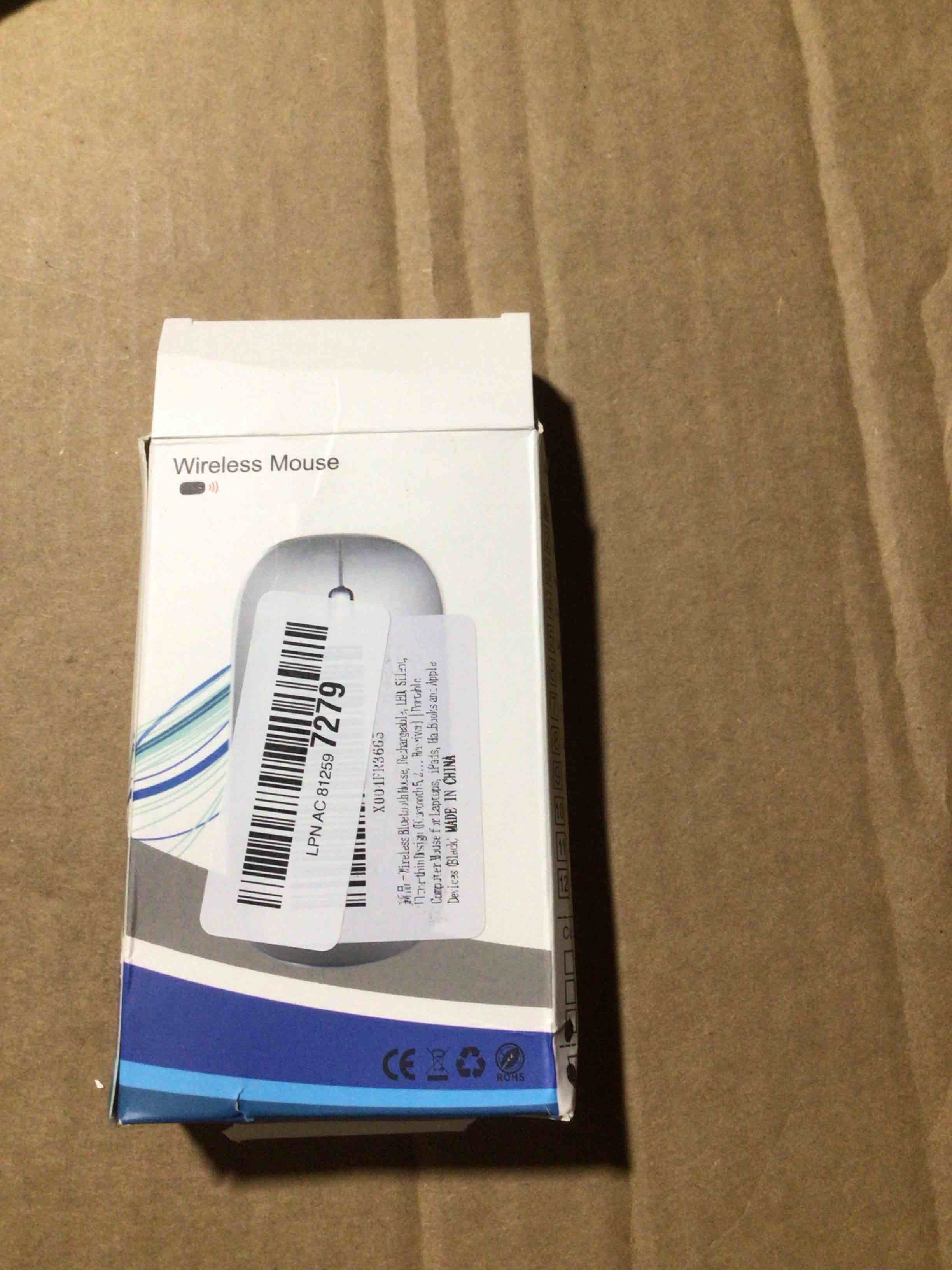 Condition photo showing Good Condition for Wireless Bluetooth Mouse, Rechargeable, LED, Silent, Ultra-thin Design (Bluetooth 5.2 and 2.4GHz USB Receiver) | Portable Computer Mouse for Laptops, iPads, MacBooks and Apple Devices (Black)