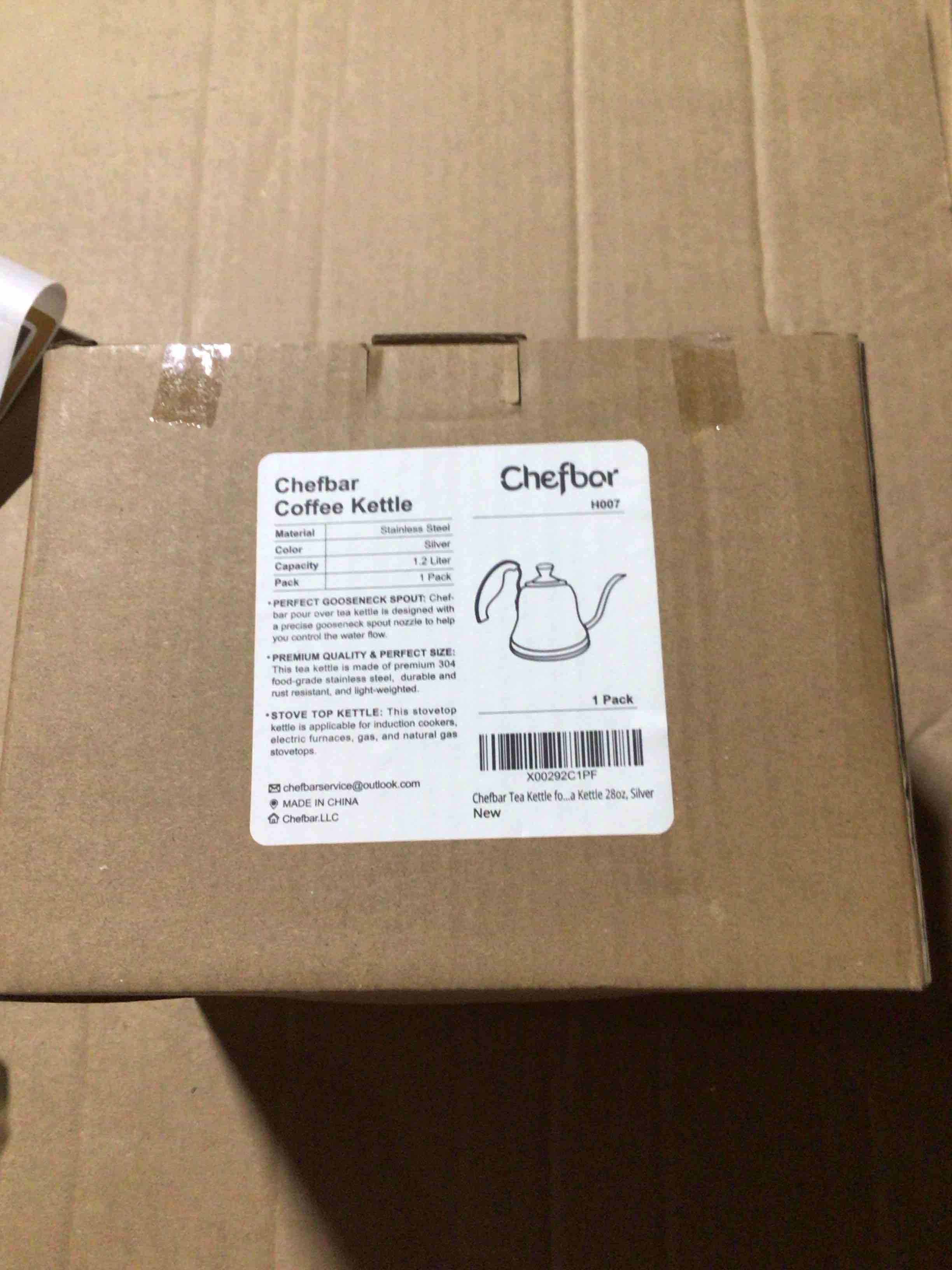 Condition photo showing New/Like New for Tea Kettle for Stovetop, Barista's Choice Gooseneck Pour Over with Flow Control, Food Grade Stainless Steel Water Kettle, Tea Pot for Home & Kitchen - Small 28oz, Silver Mirror Silver