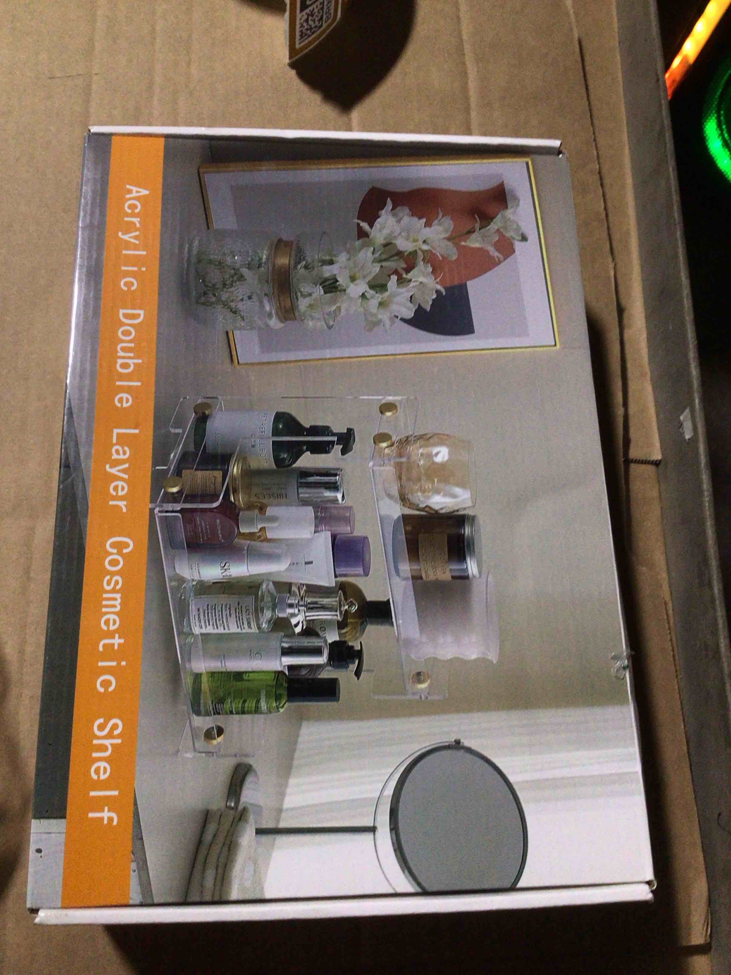 Condition photo showing New/Like New for FFK Bathroom Organizer Countertop 2-Tier Storage?Bathroom Counter Organizer Acrylic Standing Holder Cosmetic Storage Perfume Shelf for Bathroom Bedroom Dressing Table1