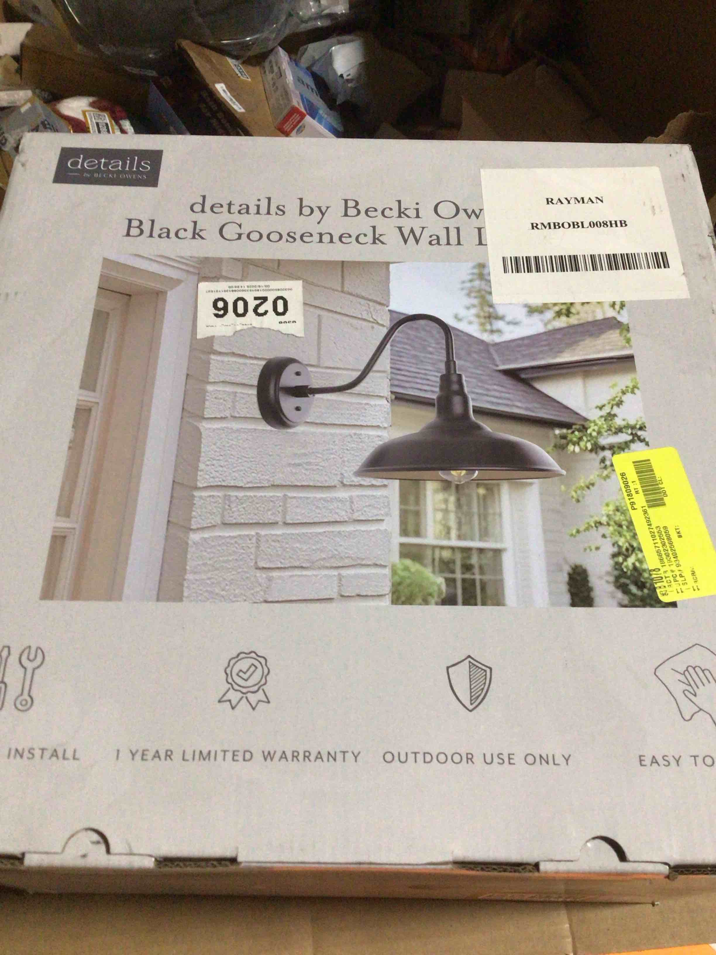 Industial Outdoor Gooseneck Wall Sconces, Vintage Wall Mount Light Exterior Wall Lighting Fixture Black Farmhouse Barn Light for Porch, Entryway, Garage Brand: LOEHINLE