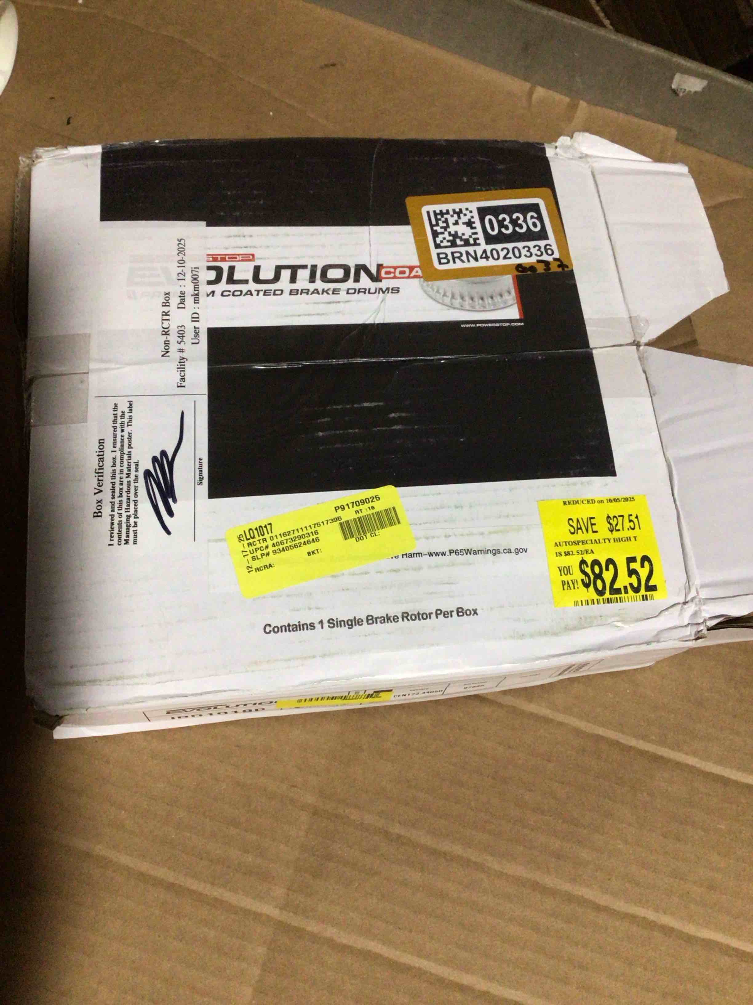 PowerStop JBR1908EVC - PowerStop Evolution Coated Rotor, 305 mm