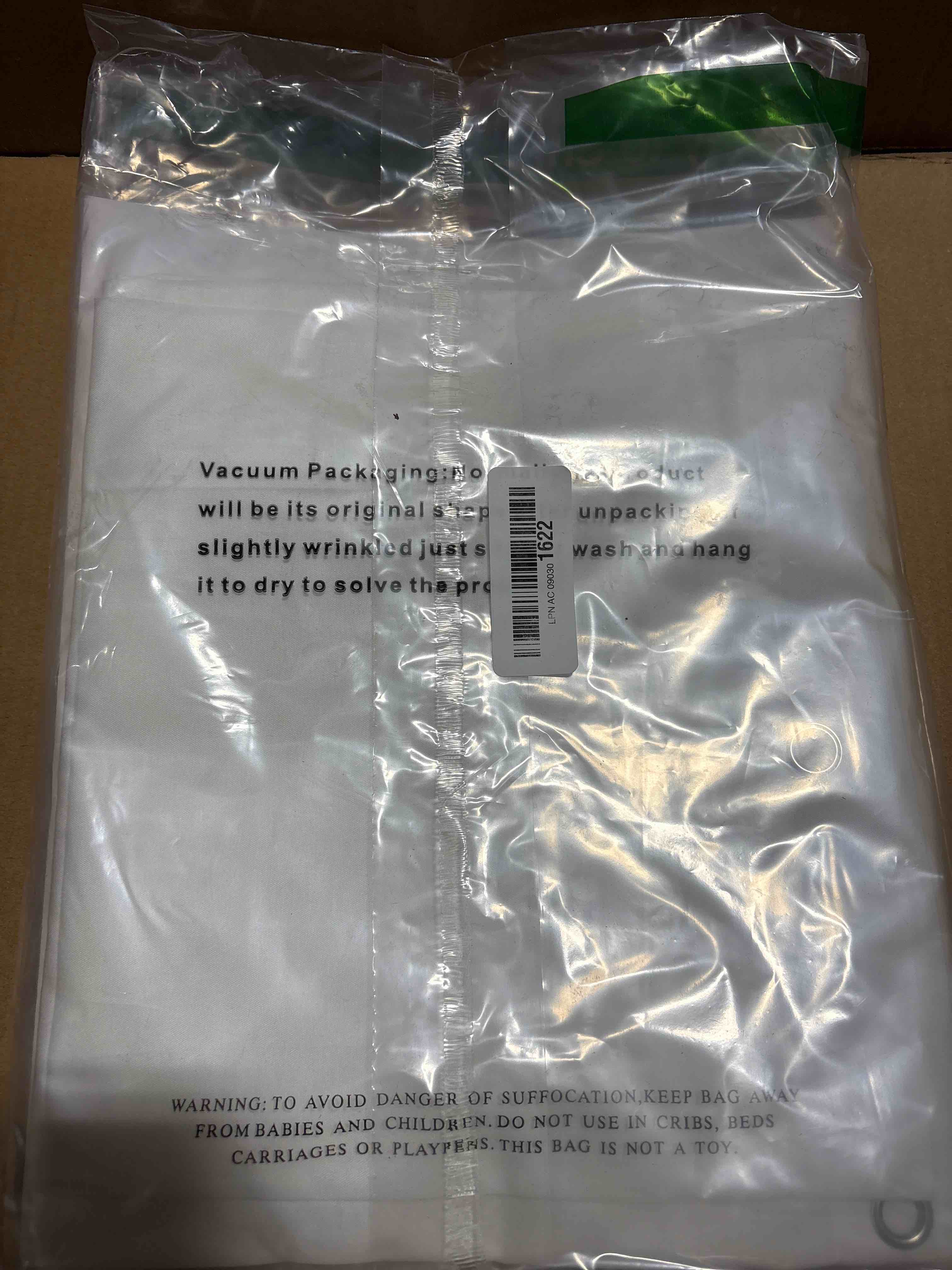 Condition photo showing New/Like New for ALYVIA SPRING Stall Fabric Shower Curtain Liner Waterproof - 54" x 78", Soft & Lightweight Long Stall Size Shower Curtain with Magnets, Machine Washable - 54x78, White White 54"W x 78"L (Pack of 1)