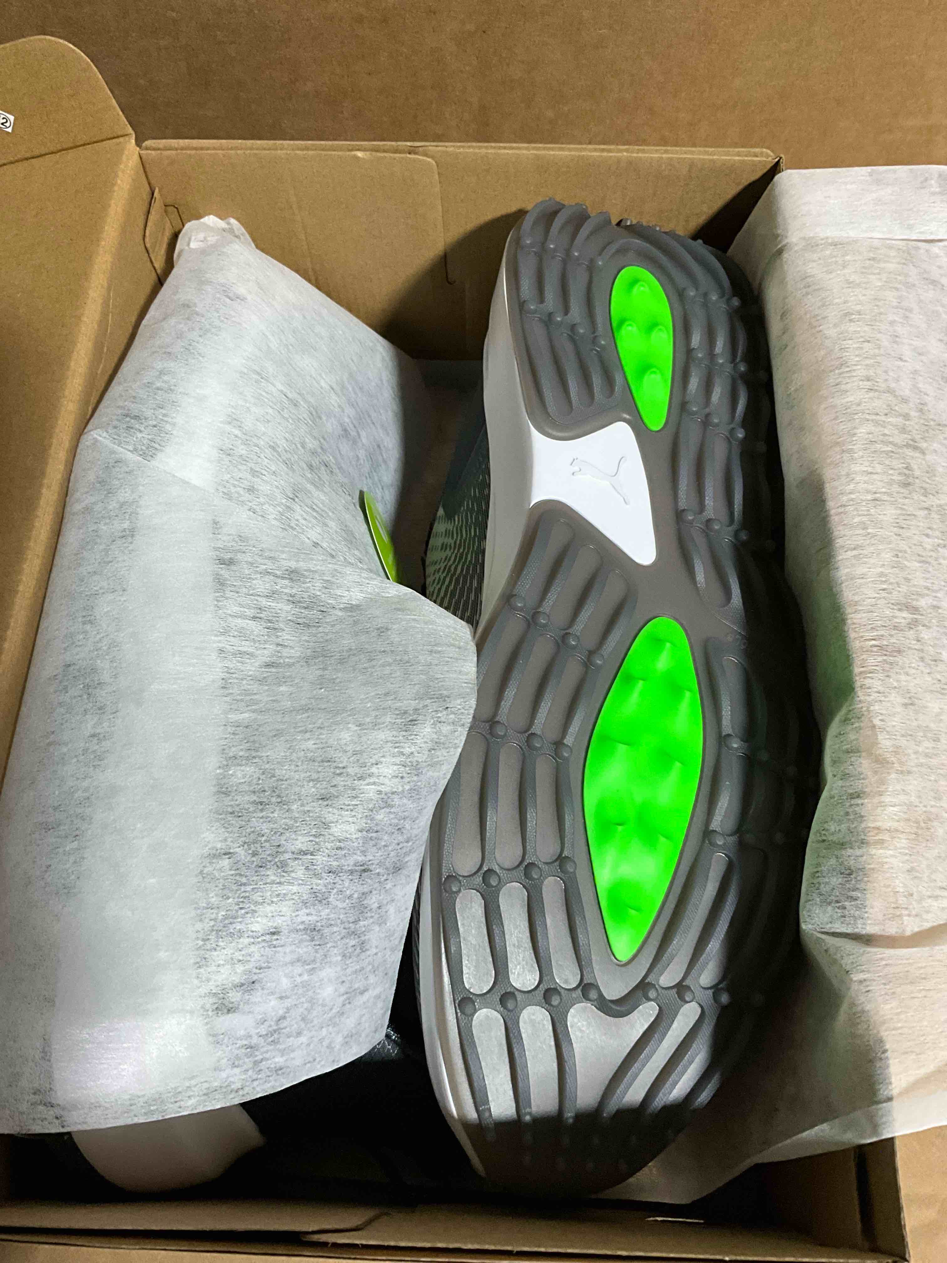 Condition photo showing New/Like New for PUMA Golf Fusion Crush Sport Men's Shoes Slate Sky/Strong Gray : 10.5 D - Medium, Leather