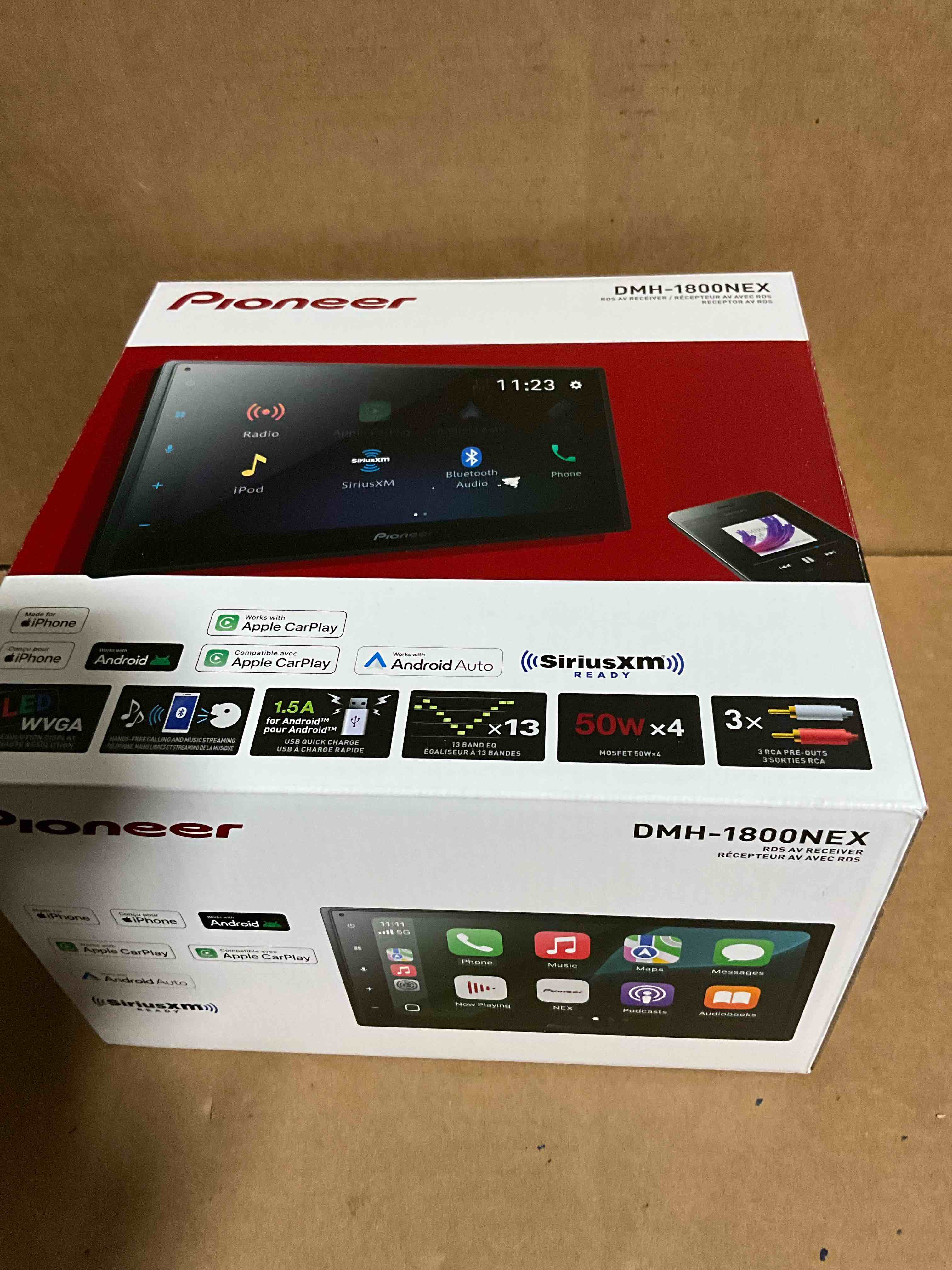 Condition photo showing New/Like New for Pioneer DMH-130BT 6.8" Resistive Touchscreen, Double Din β Bluetooth, Backup Camera, USB, FLAC, AM/FM Radio, Short Chassis, 50W x 4 Output, Steering Wheel Input