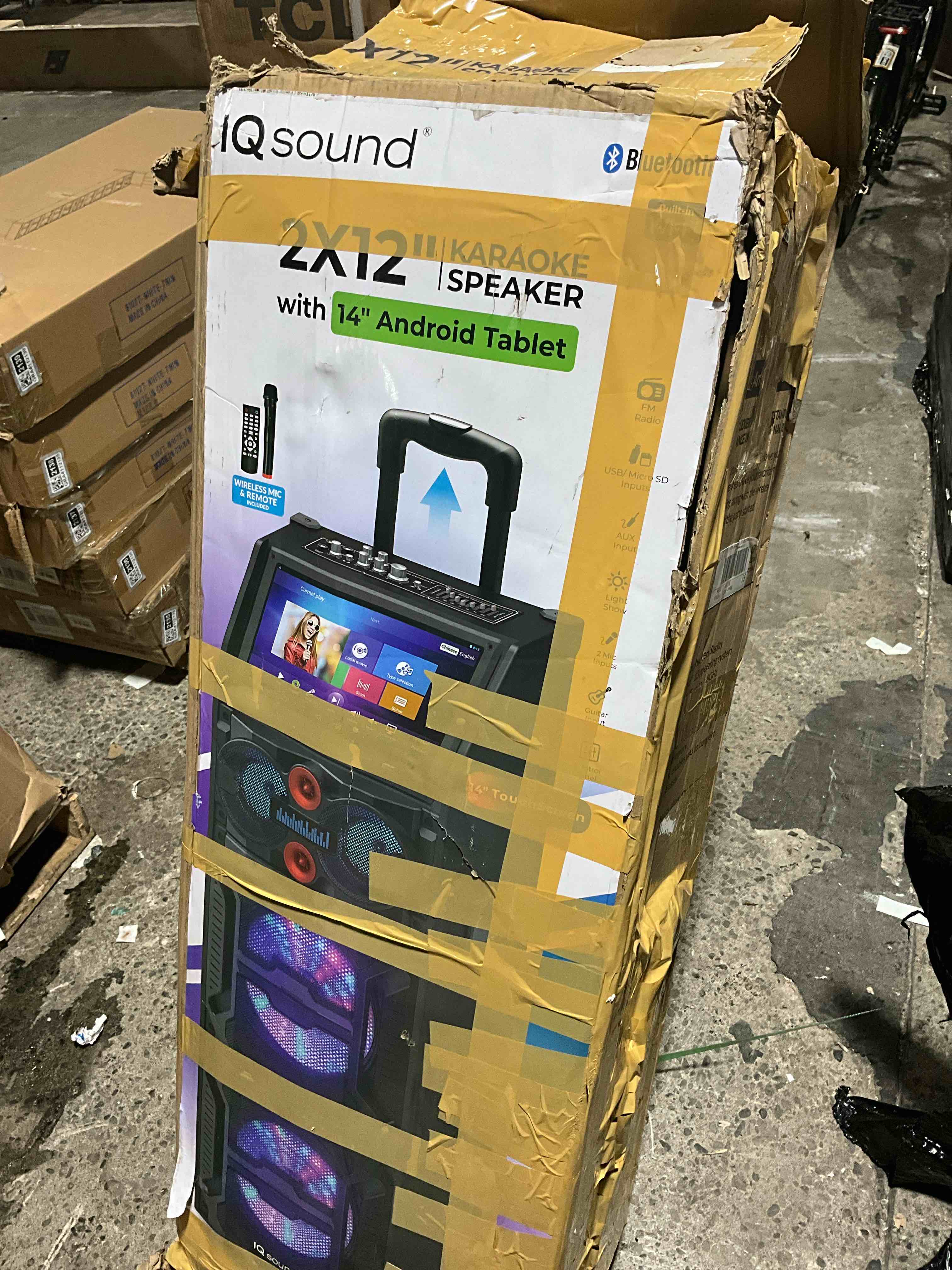 Condition photo showing As Is for Supersonic Bluetooth Corded Electric Pro-Karaoke Speaker with Microphone and Remote Control  Black