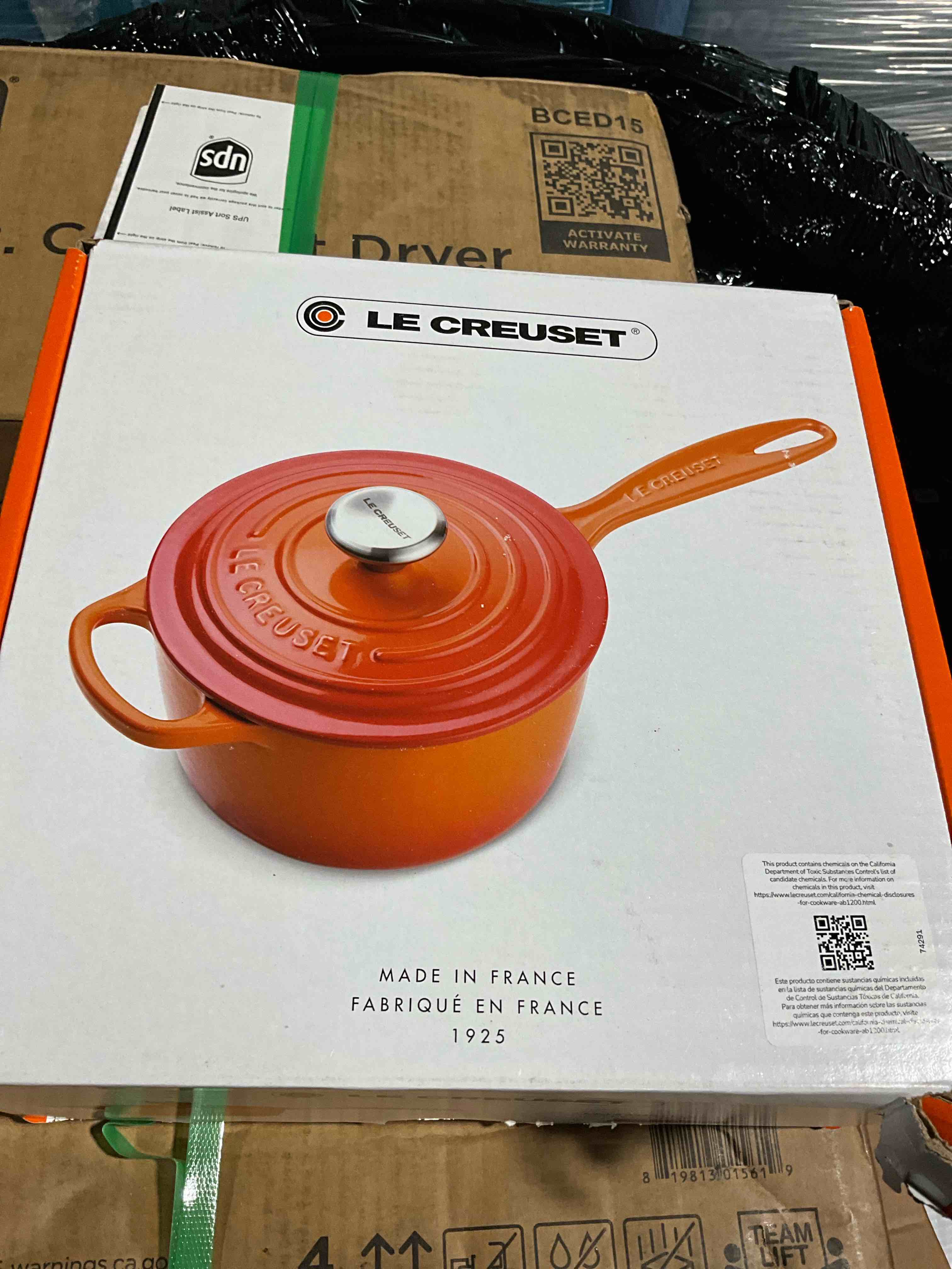Condition photo showing Good Condition for Le Creuset Enameled Cast Iron Signature Saucepan, 1.75 qt., Cerise