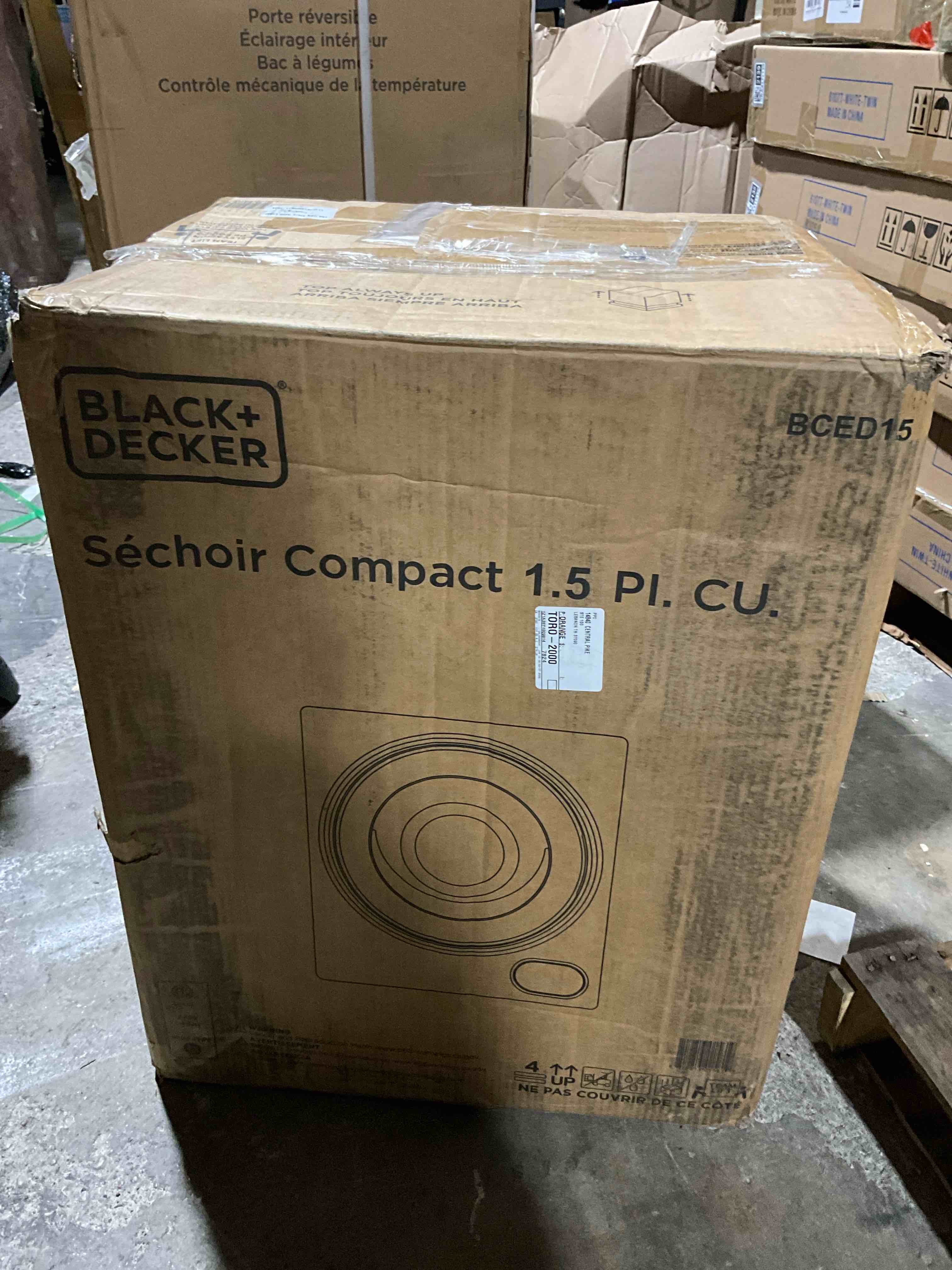 Condition photo showing Good Condition for BLACK+DECKER Compact Clothes Dryer, 1.5 Cu. Ft. 850W Electric Dryer, 120V Vented Portable Dryer with Stainless Steel Drum, Mini Dryer for 3.3 lbs. of Laundry for Standard Wall Outlet